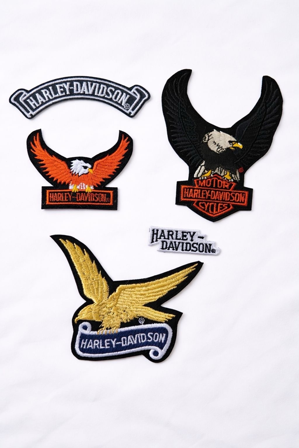Vintage Harley-Davidson Patch Lot W/ 40 - Eagles, HOG, Daytona, Lady Harley, USA