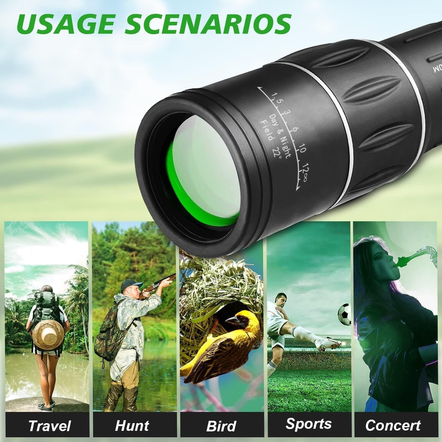 16X52 Mini Monocular Telescope High Powered for Adults, Birthday Gifts