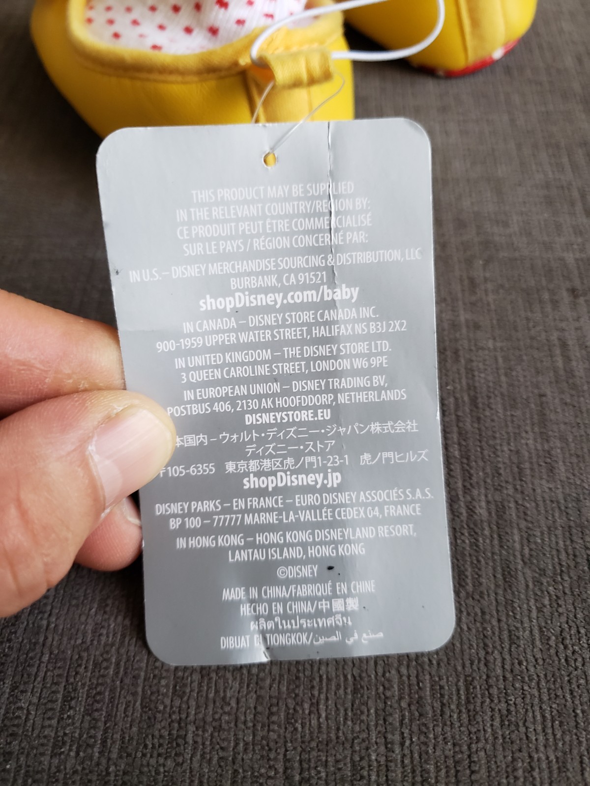 RARE - Disney Baby Minnie Mouse Costume Booties Yellow Red Polka Dot Bow 6-12...