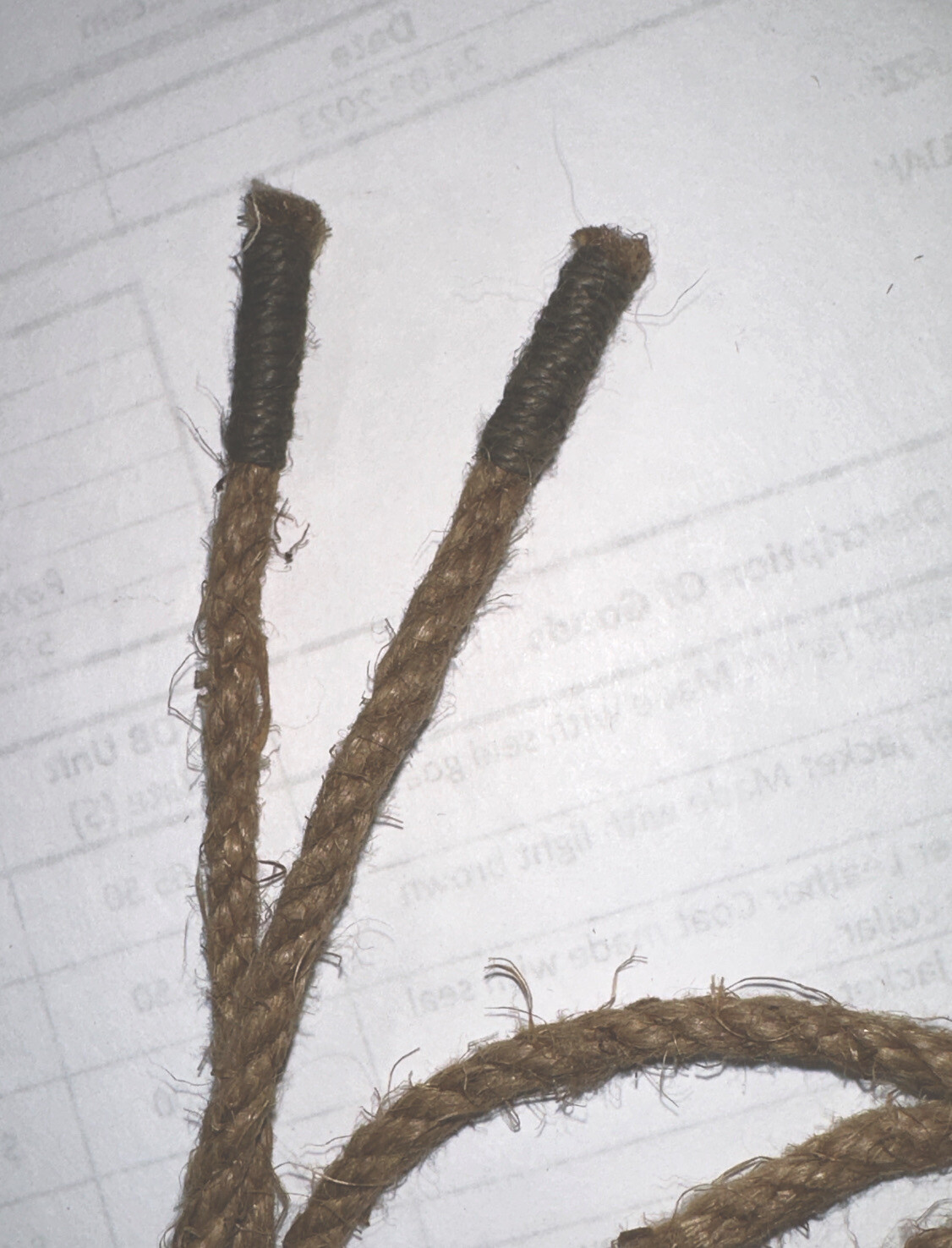 One Pair (2) French Army WWI Tent Ropes for Shelter Half Modele 1897, 1935, 1952