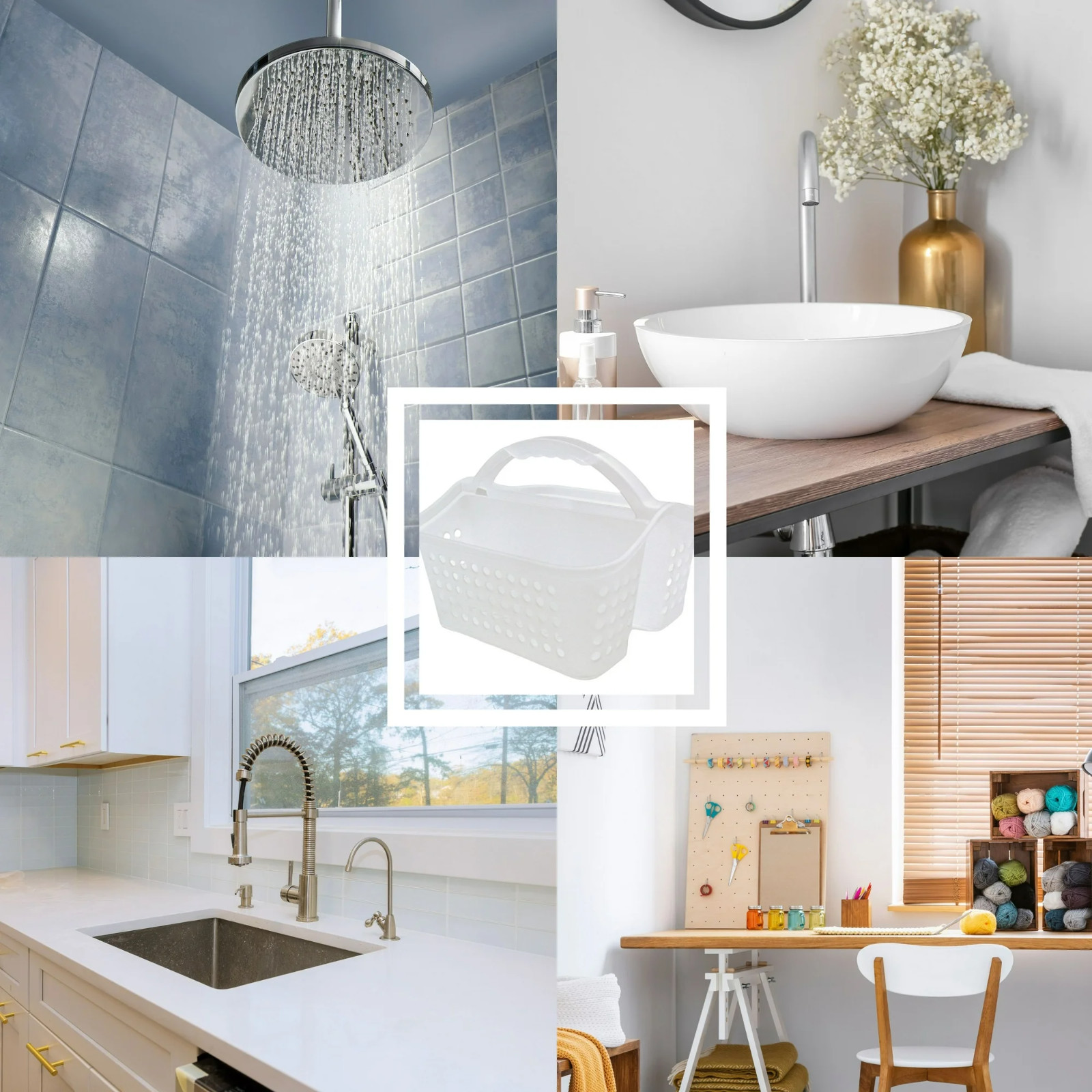 Mainstays Small Portable Shower Caddy Frost Plastic.Free shipping