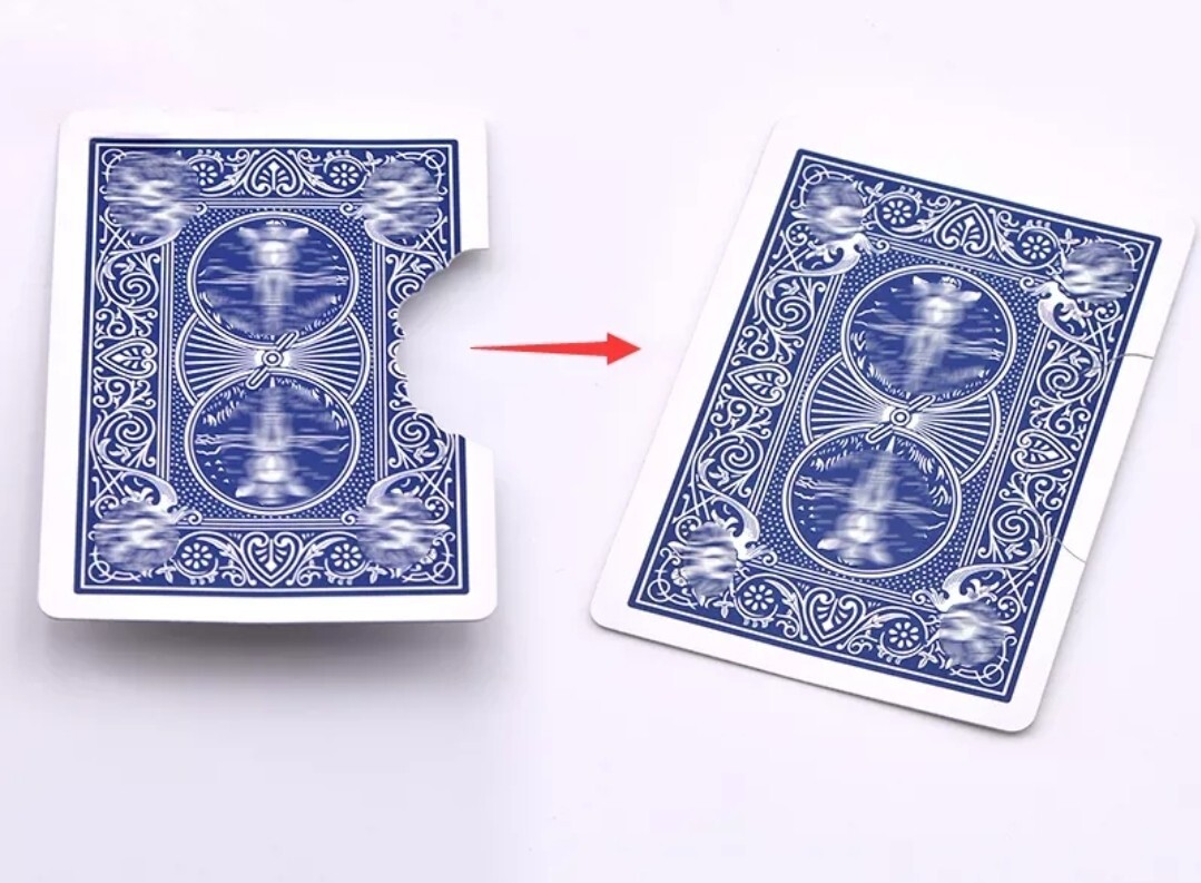 Bite Out Card Magic Trick Close Up Illusion T8