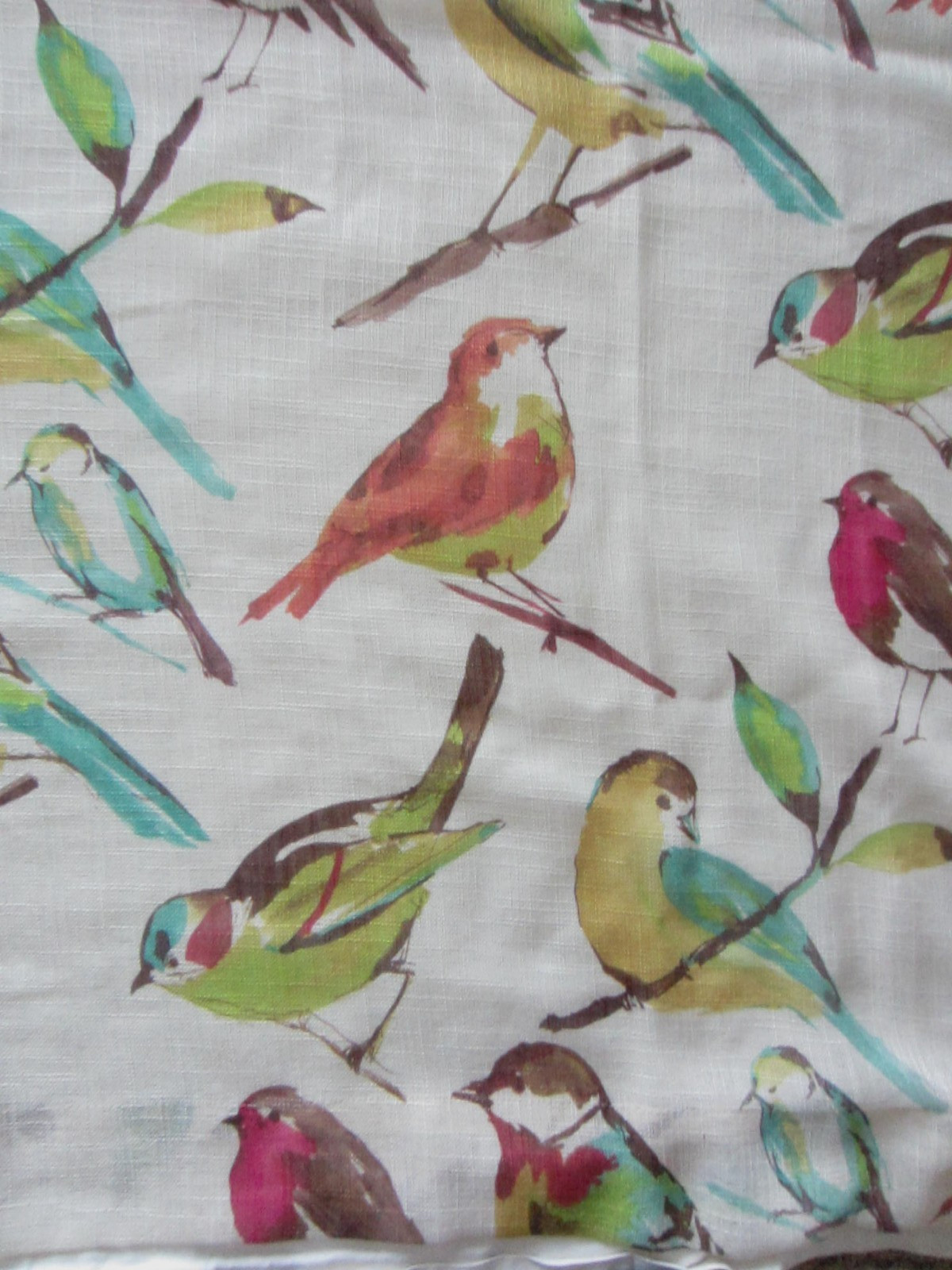 Set of 2 Pier 1 Imports Birdwatcher Curtain Panels 50" X 84" Top Gromets