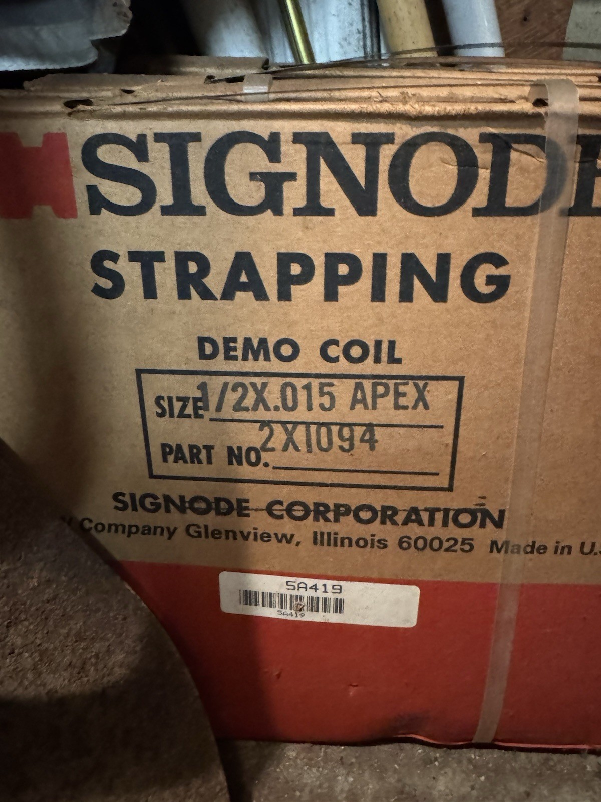 1 – SIGNODE Steel Strapping 2X1094 ½” x 0.017 in Strapping Thick # 5A419A New