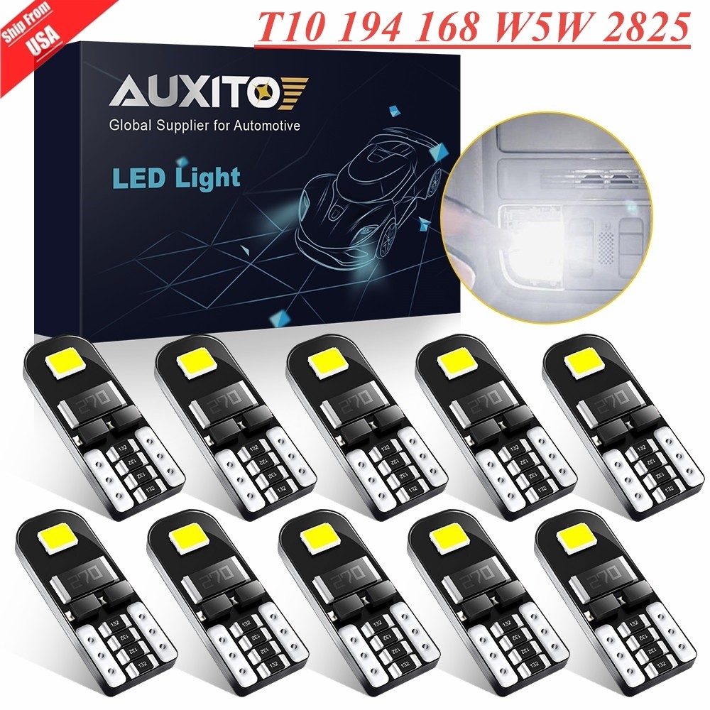 AUXITO Canbus T10 168 2825 194 LED License Plate Light Bulbs 6500K Bright White