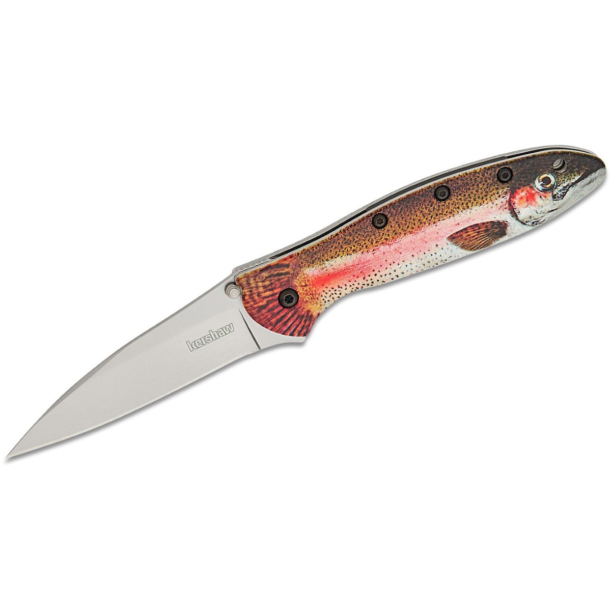 Kershaw Leek Rainbow Trout Assisted Open Liner Lock Drop Point Blade EDC