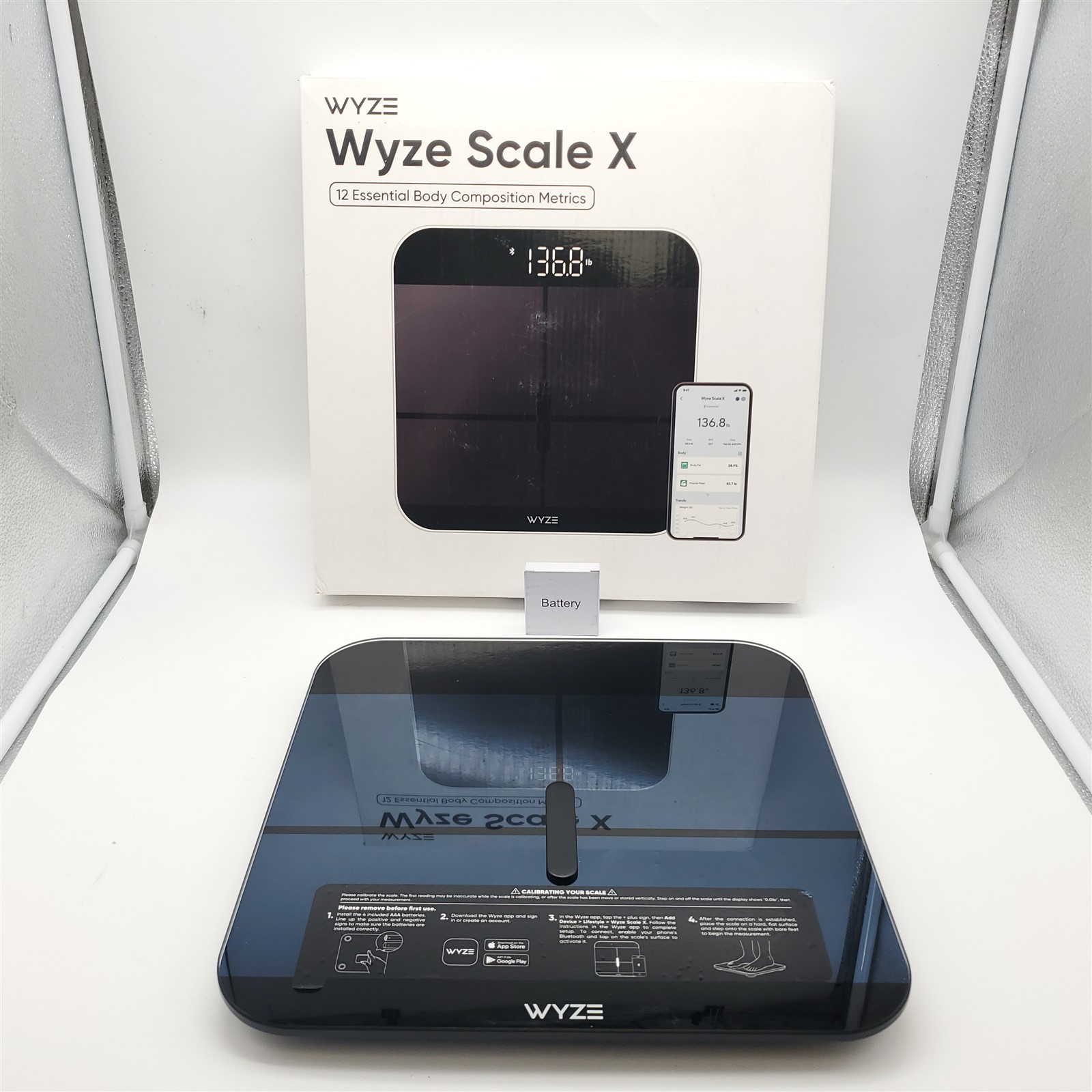 Wyze Smart Scale X - Digital Bathroom Scale for Body Weight (Black)