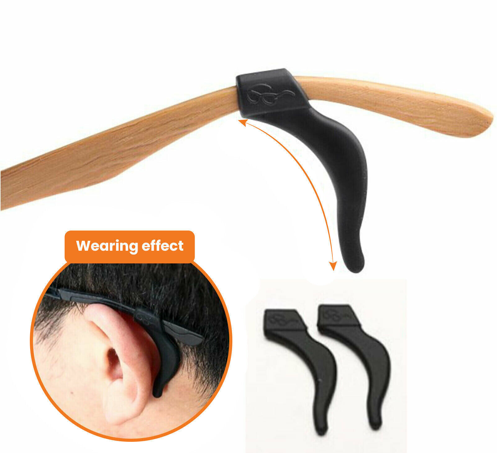 4 Pair Anti Slip Glasses Ear Hooks Tip Eyeglasses Grip Temple Holder Silicone US