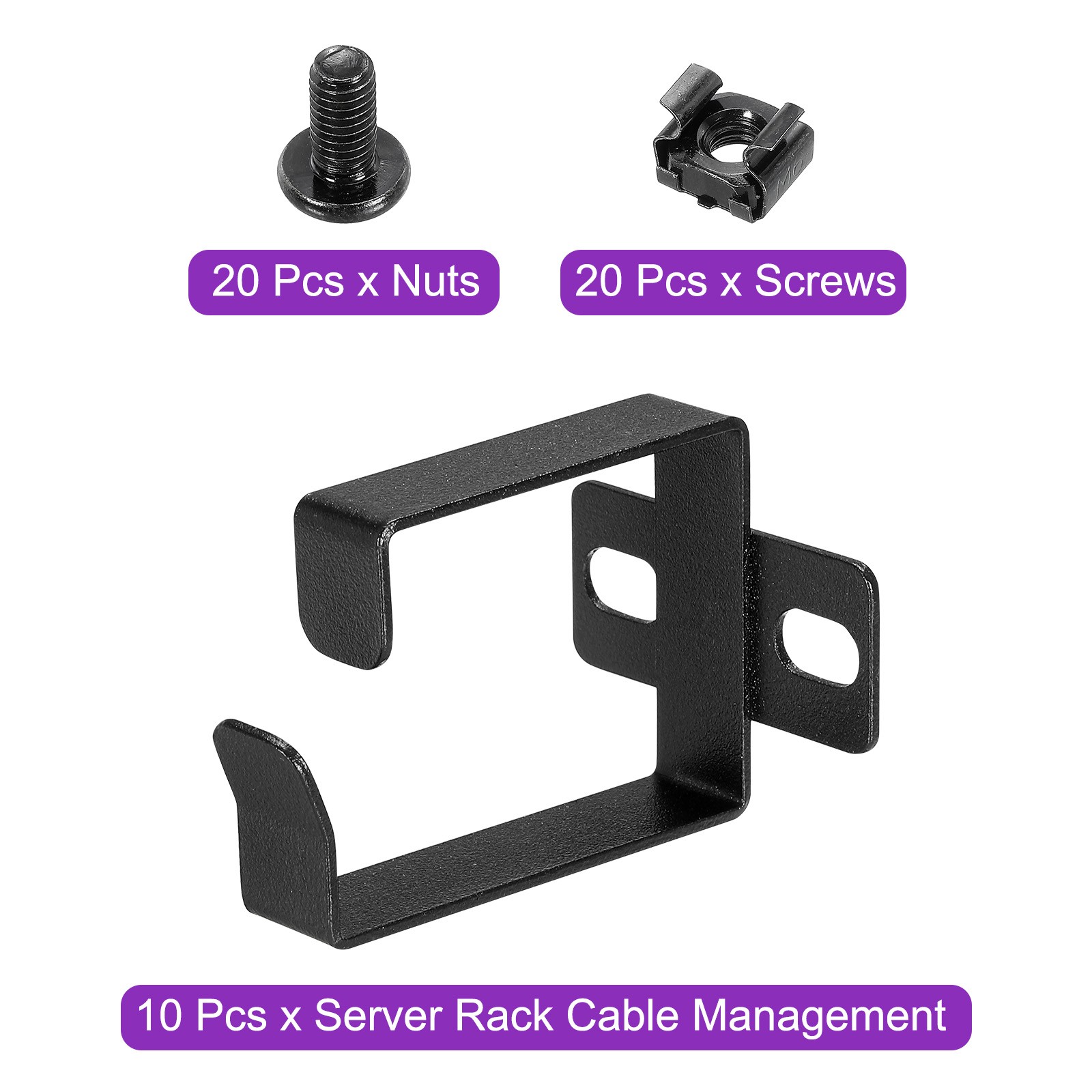10 Sets Server Rack Cable Management D Ring Hook Network Mount Metal Wire Cord