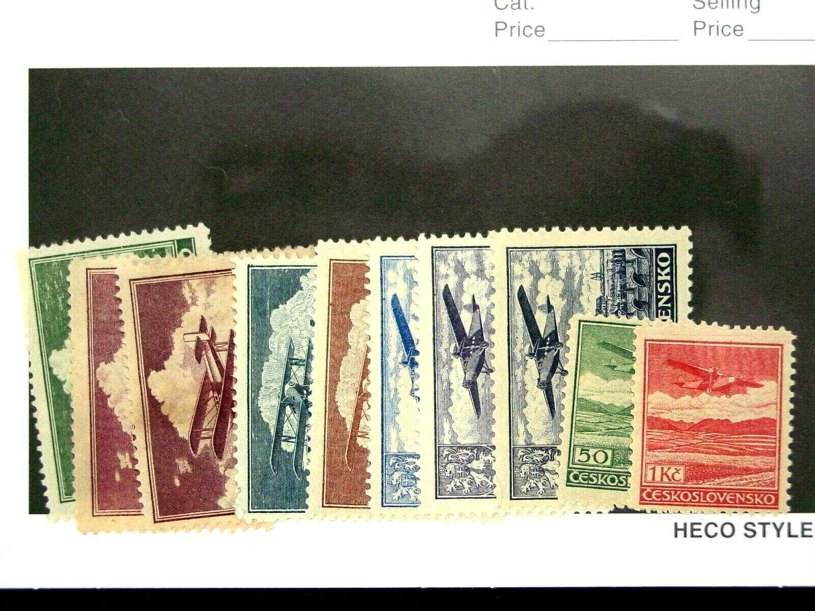 Czechoslovakia, 1930 Airmail Set, Scott C10-C17a, FREAK Missing Hill, C13, MH