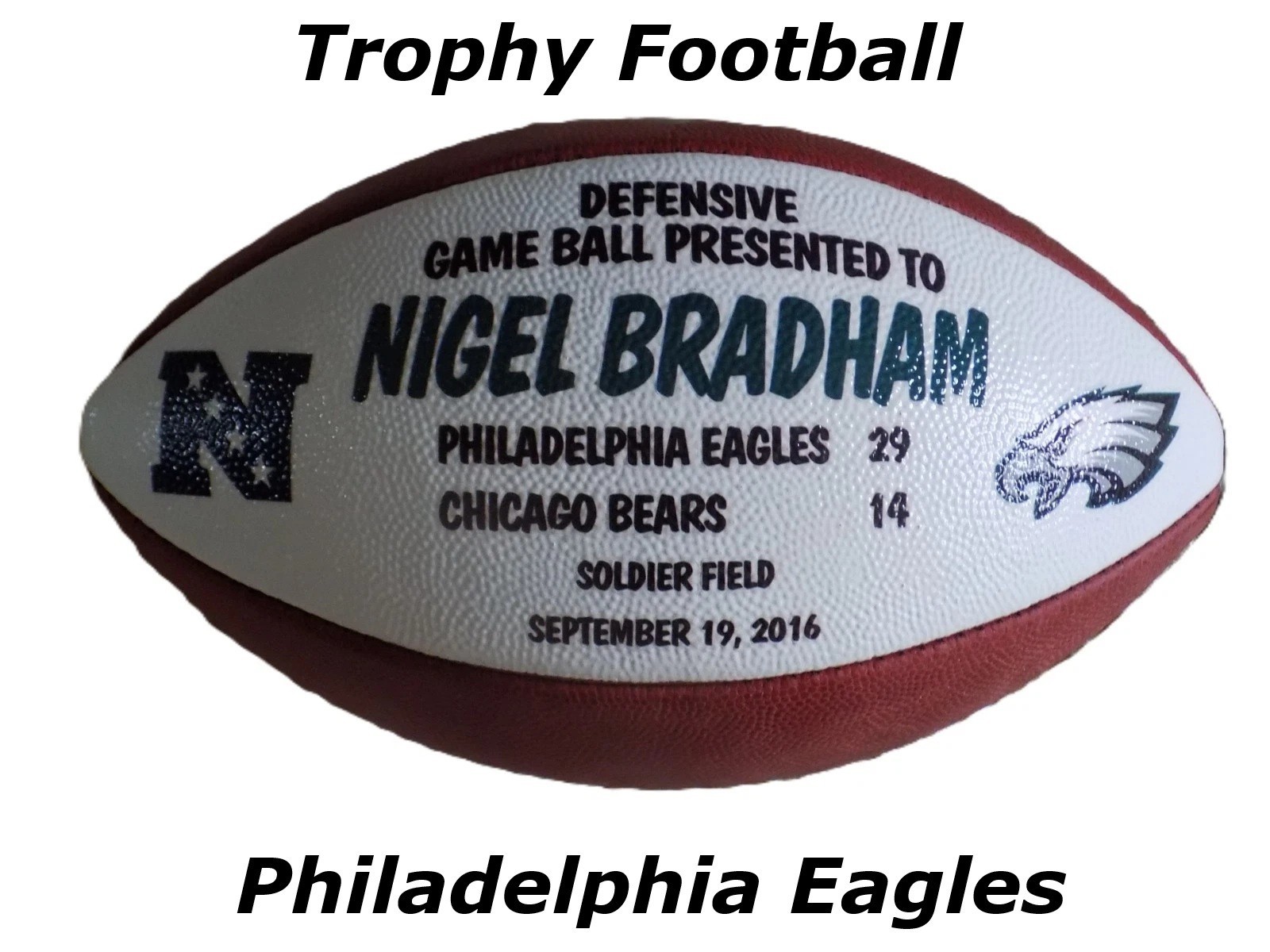 Philadelphia Eagles Game Used Duke NFL Football Presentation Trophy Gameball