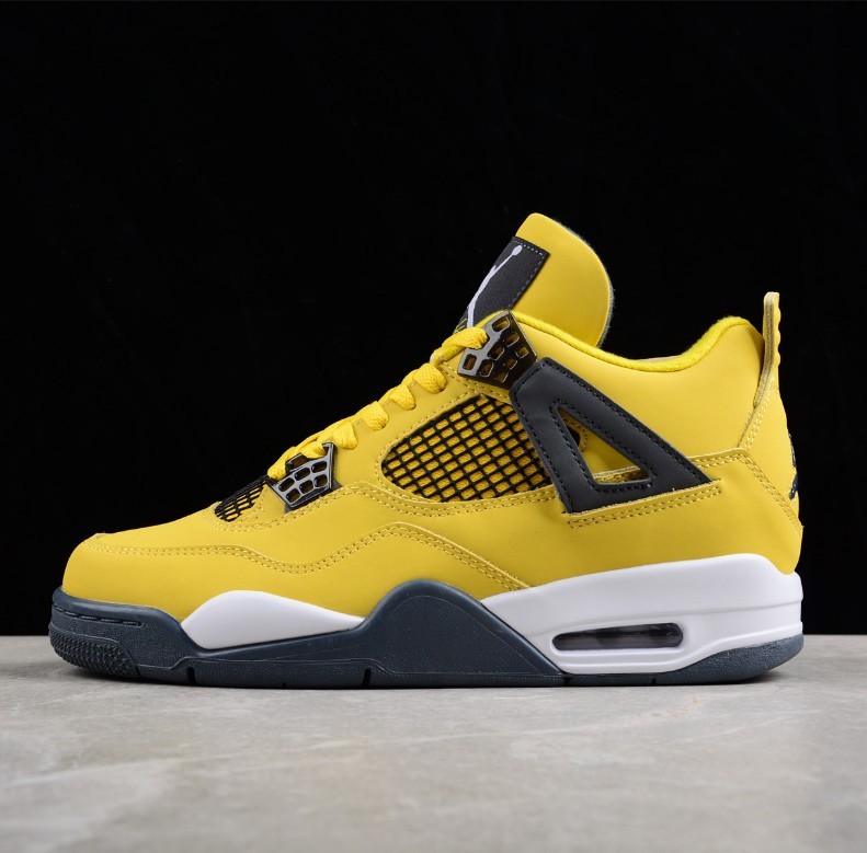 US Size 7-12 Jordan 4 Retro "Tour Yellow"Men's Mid Top Basketball Shoes.