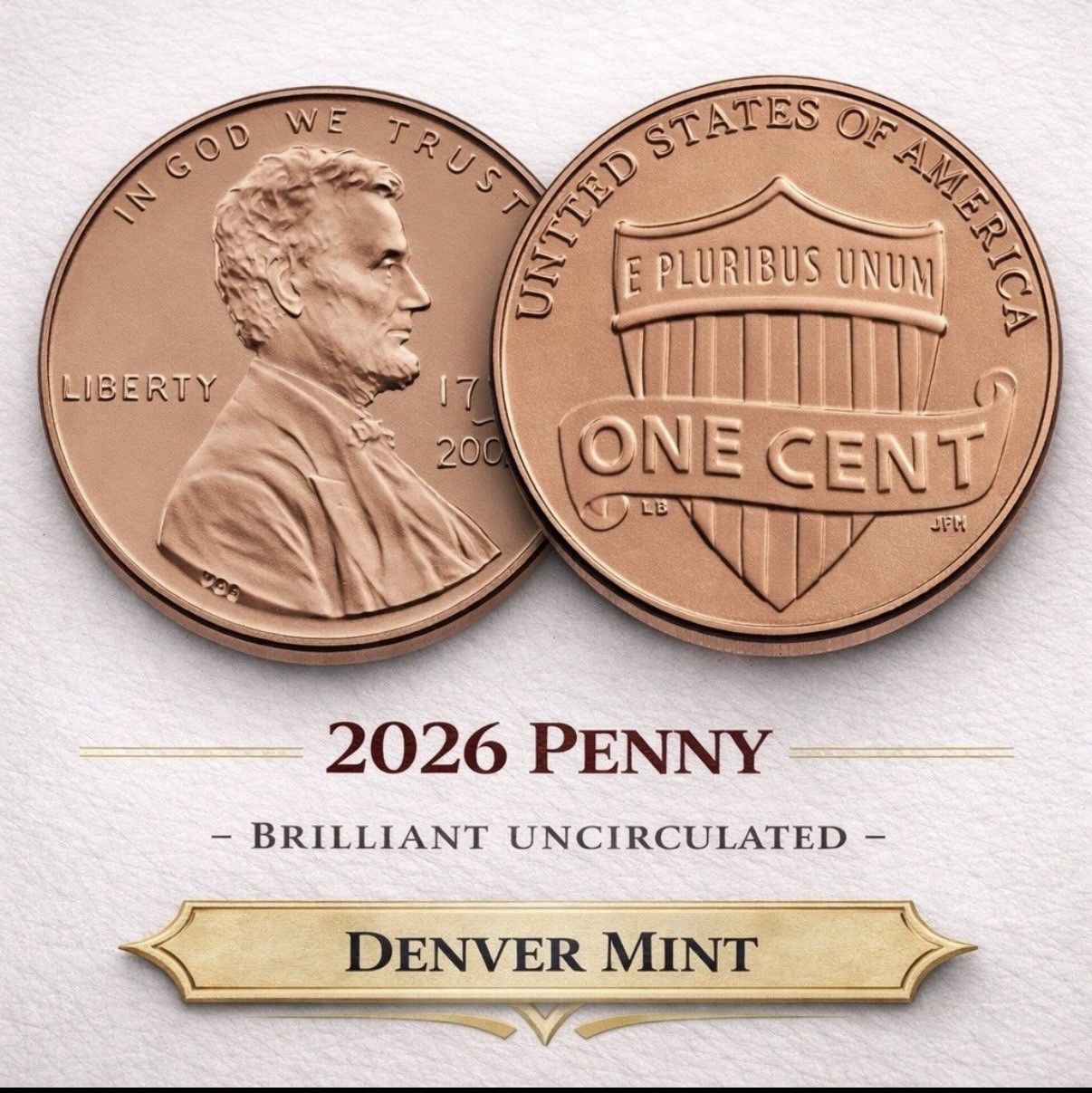 2026 PENNY ~ Uncirculated ~ Denver Mint ~ Only 190k Minted SemiQ Pre-order