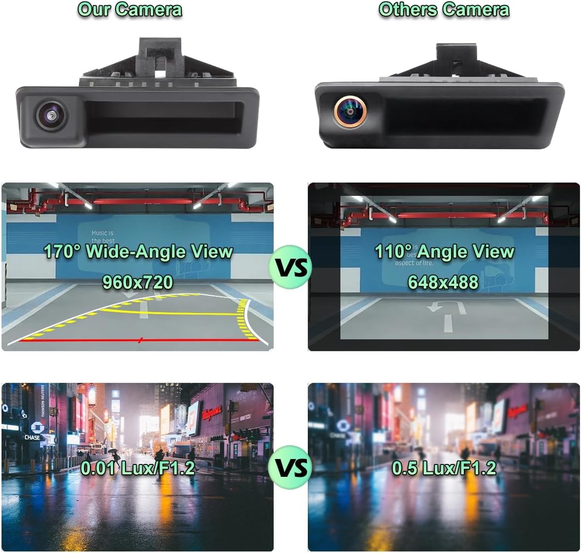 Car Reverse Camera Rear View For BMW E60 E82 E90 Trunk Handle Backup Parking Cam