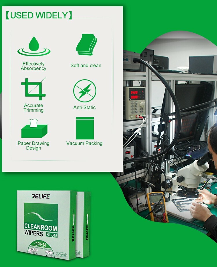 Relife Cleanroom Wipes RL-045, 50pcs, Anti-Static Dust Free, Pcb Bga Repair