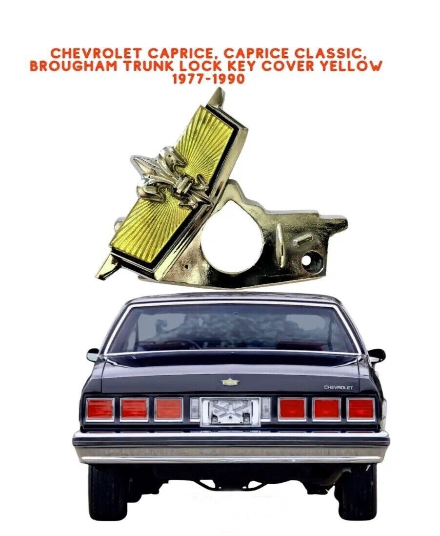 NEW 1977 1990 CHEVROLET CAPRICE TRUNK AND FRONT GOLD LOCK EMBLEM CHEVY FULL SET