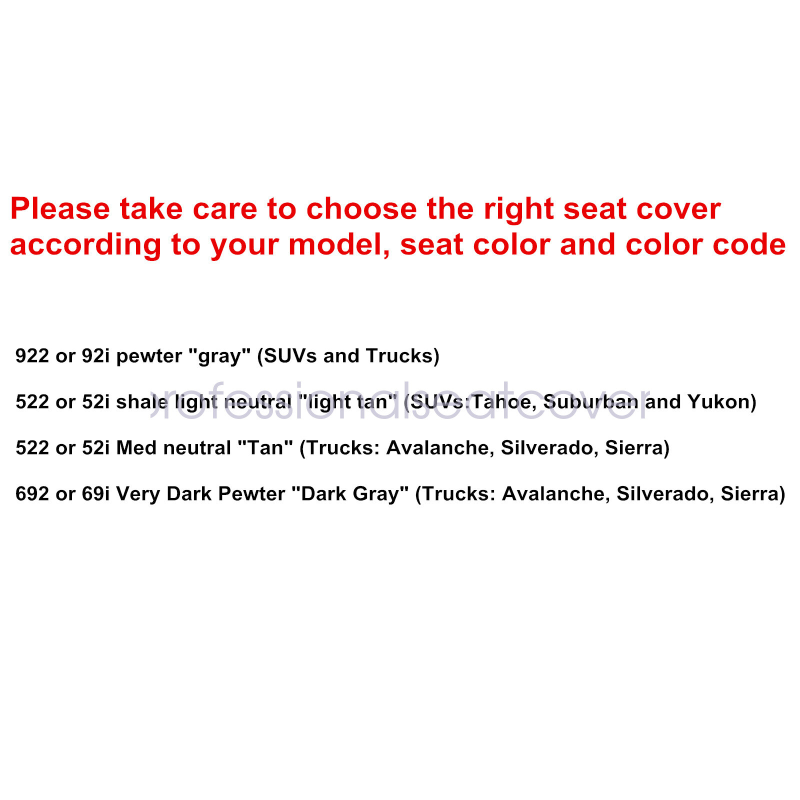 For 2003 2004 2005 2006 Chevy Tahoe GMC Yukon Front Leather Seat Cover Light Tan