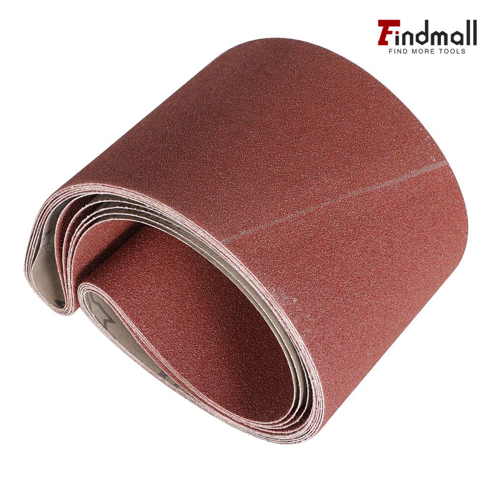 Findmall 5 Pack 6" X 48" 80 Grit Premium Aluminum Sanding Belts