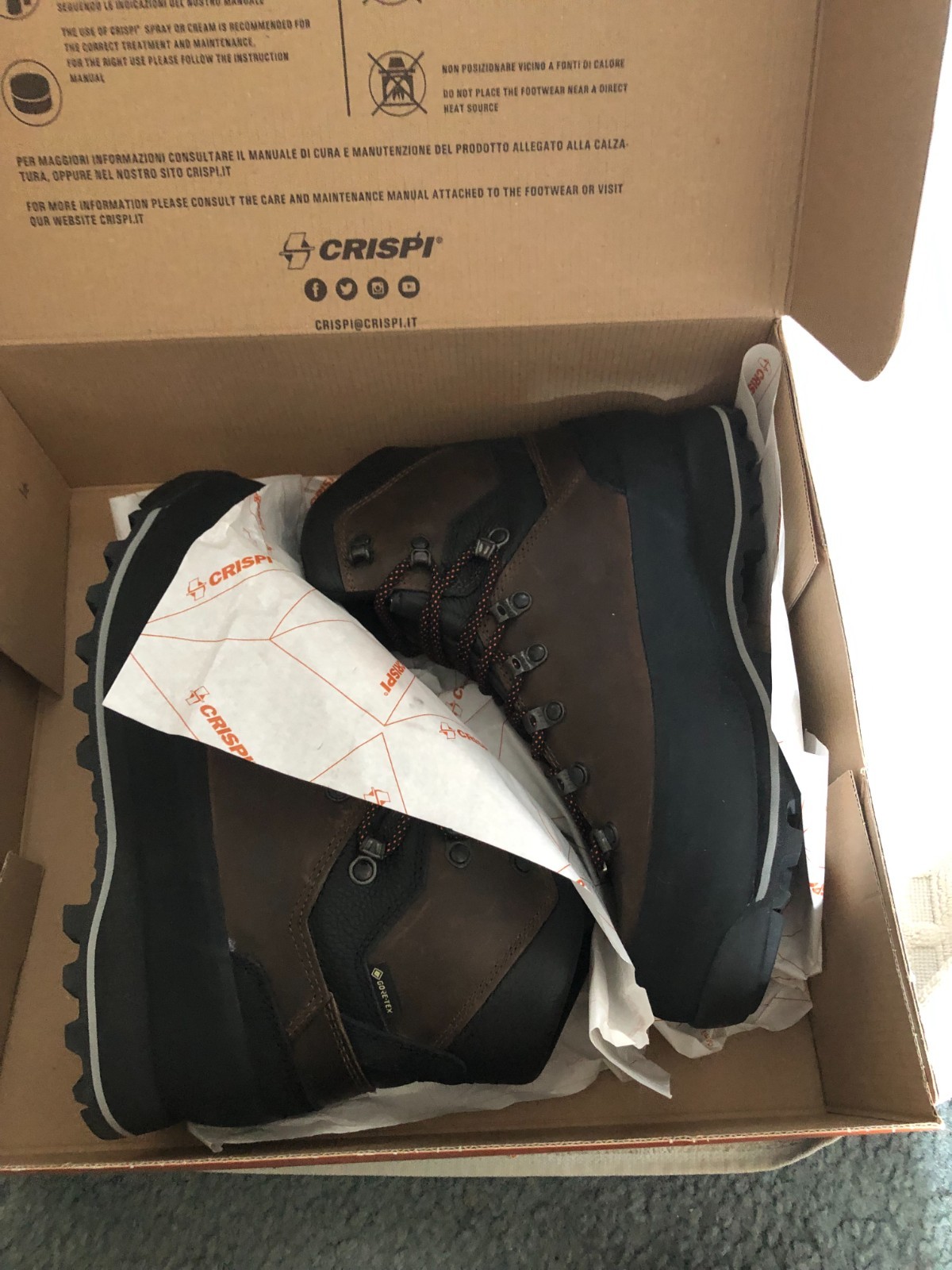 New Crispi Shimek Insulated GTX Dark Brown Men’s Boots Size 8 Wide CF7280 4300