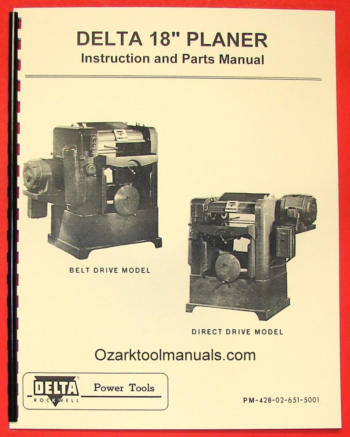 DELTA-Rockwell 18" Belt & Direct Wood Planer Owner Operator Parts Manual 0231