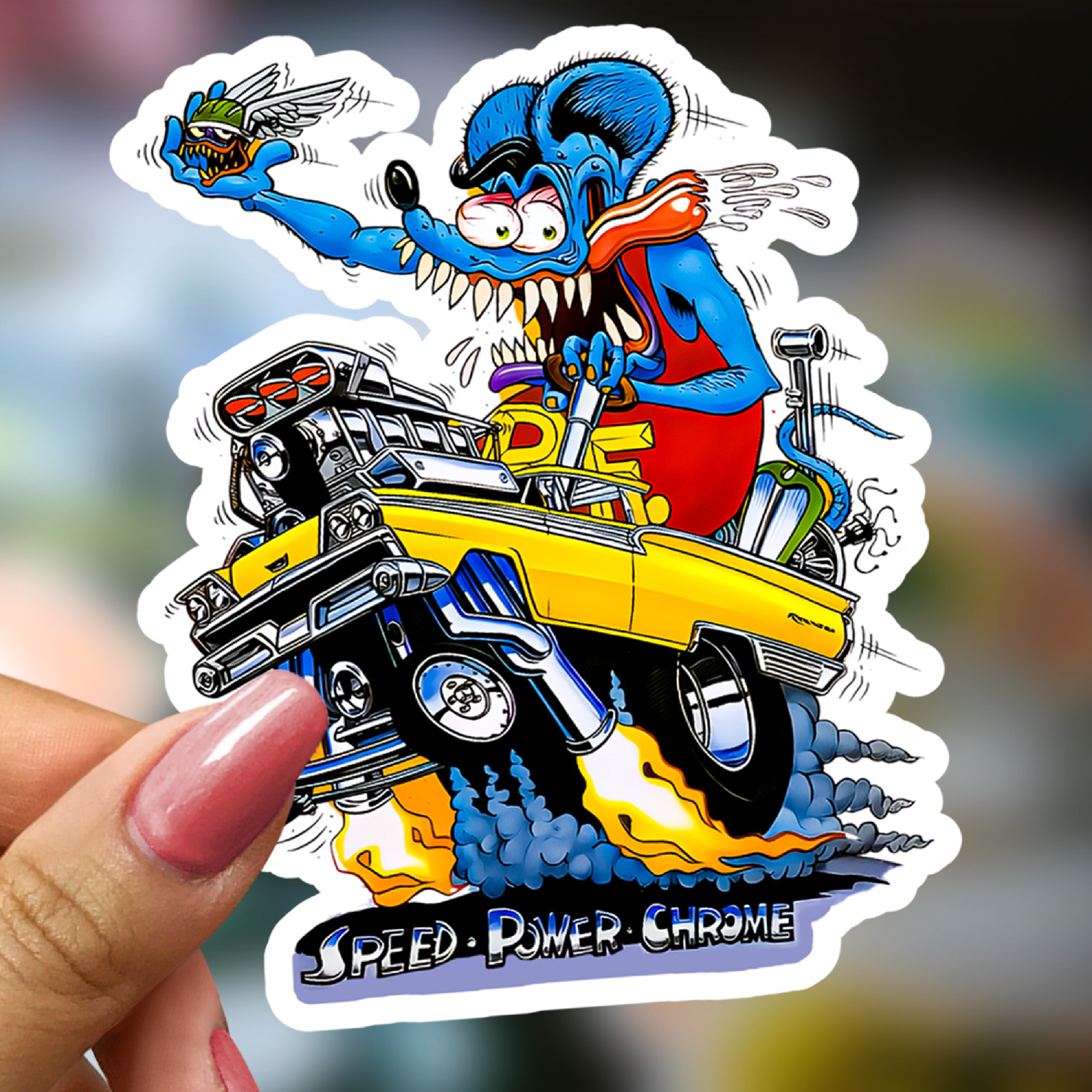 50pcs Rat Fink Ed Roth Vinyl Decals Vintage Hot Rod Custom Sticker Set