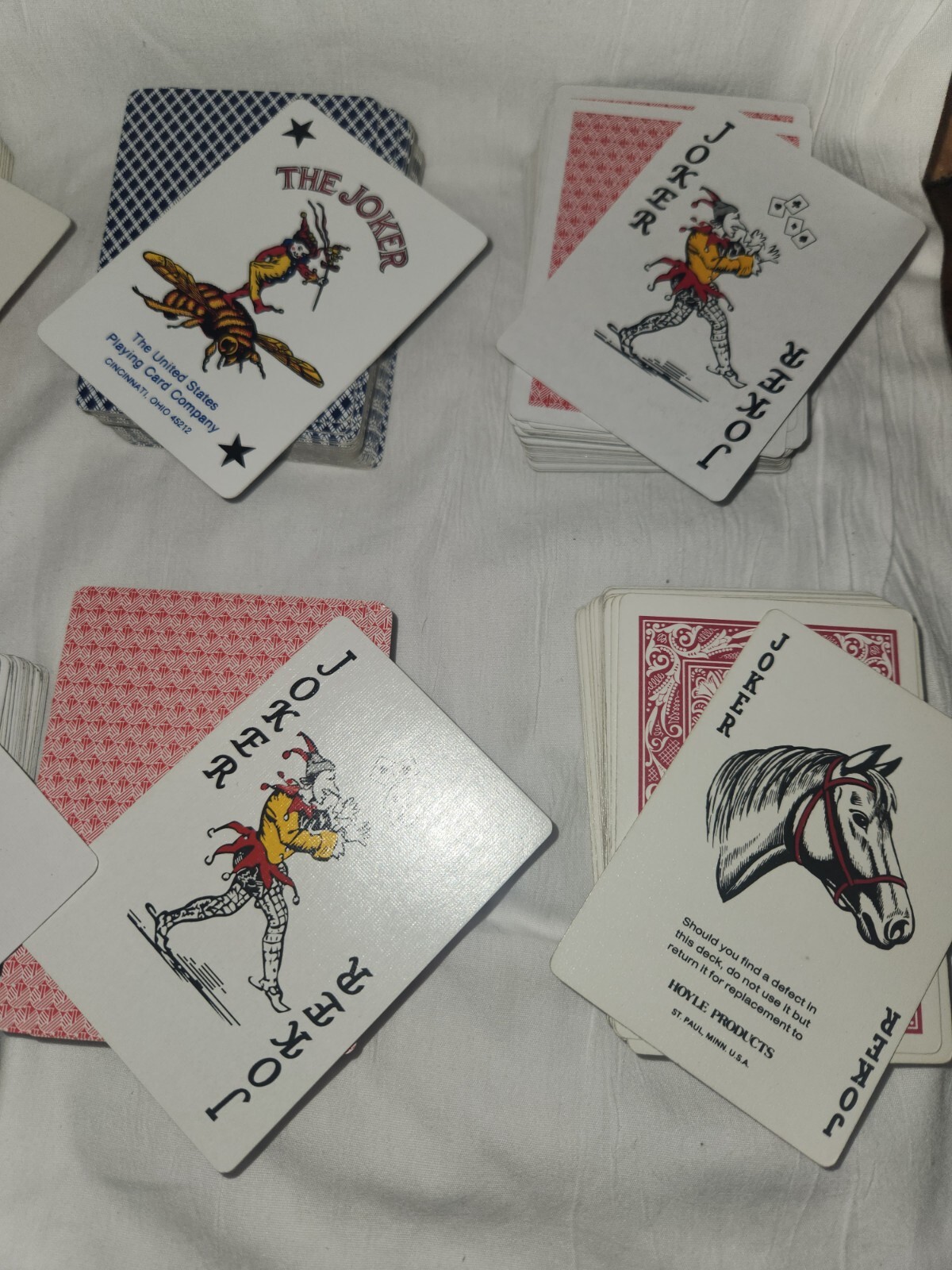 7 Complete Decks Playing Cards Mixed Lot Poker Cards Bee Hoyle US