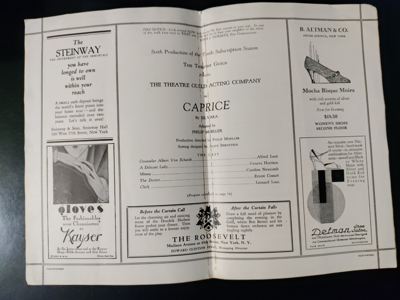 Alfred Lunt and Lynn Fontanne in Caprice - 1929 - Guild Theatre, New York