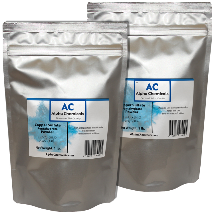 2 Pounds - Copper Sulfate Pentahydrate Powder - 99% Pure