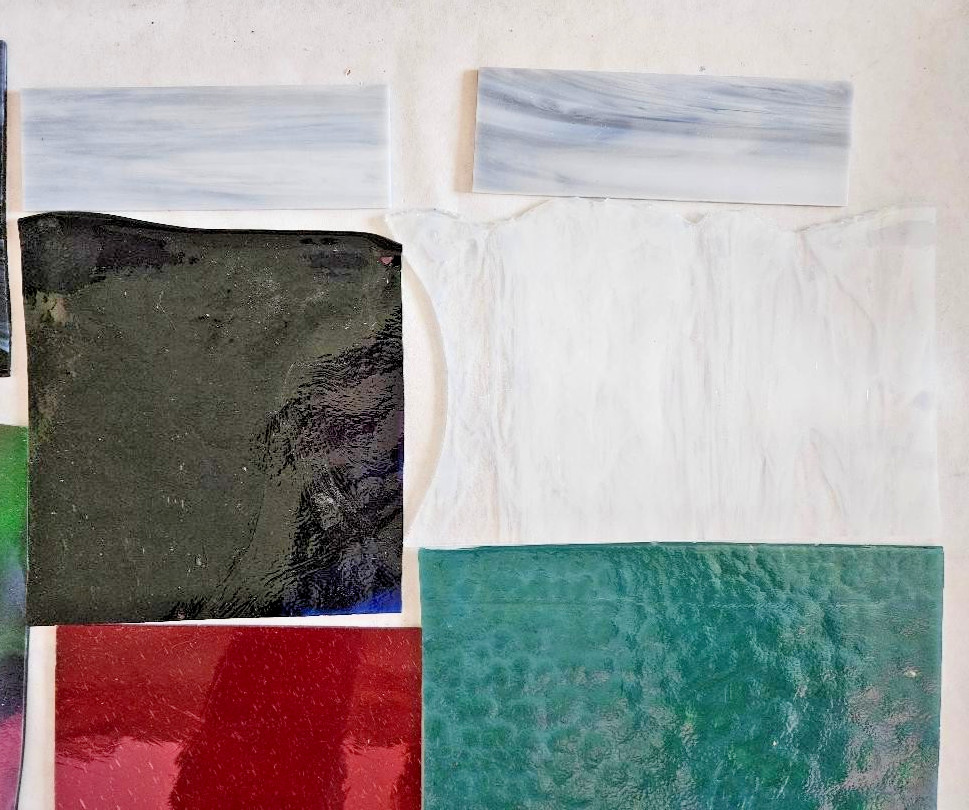 9 & 1/2 Pounds of Assorted Multicolor Stained-Glass Large Scraps/Sheets