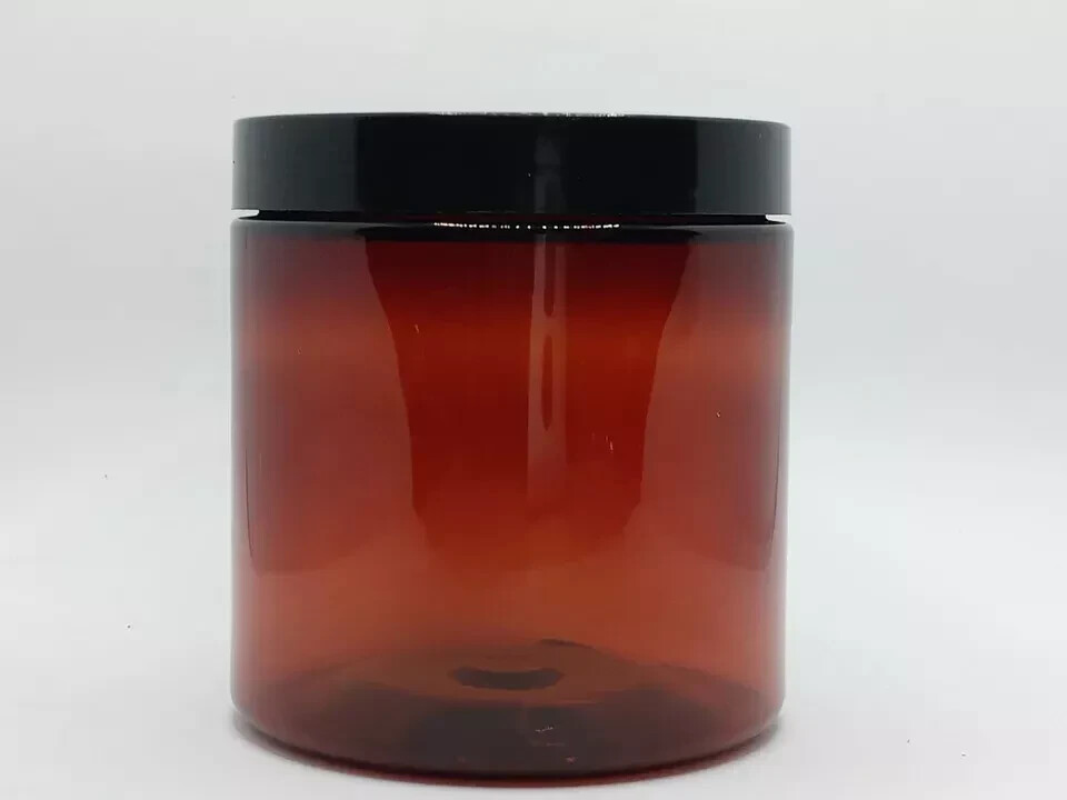 (10 Pack+2 Free) 4oz Amber Plastic Jars with Lid and Pressure Seals