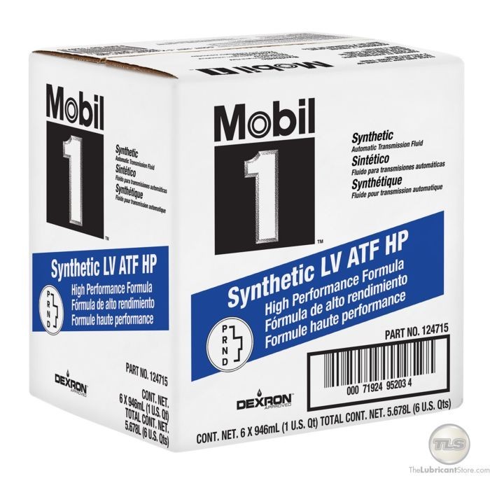 Mobil 1 Full Synthetic LV ATF HP, Case of 6 - 1 Quart Bottles | 124715