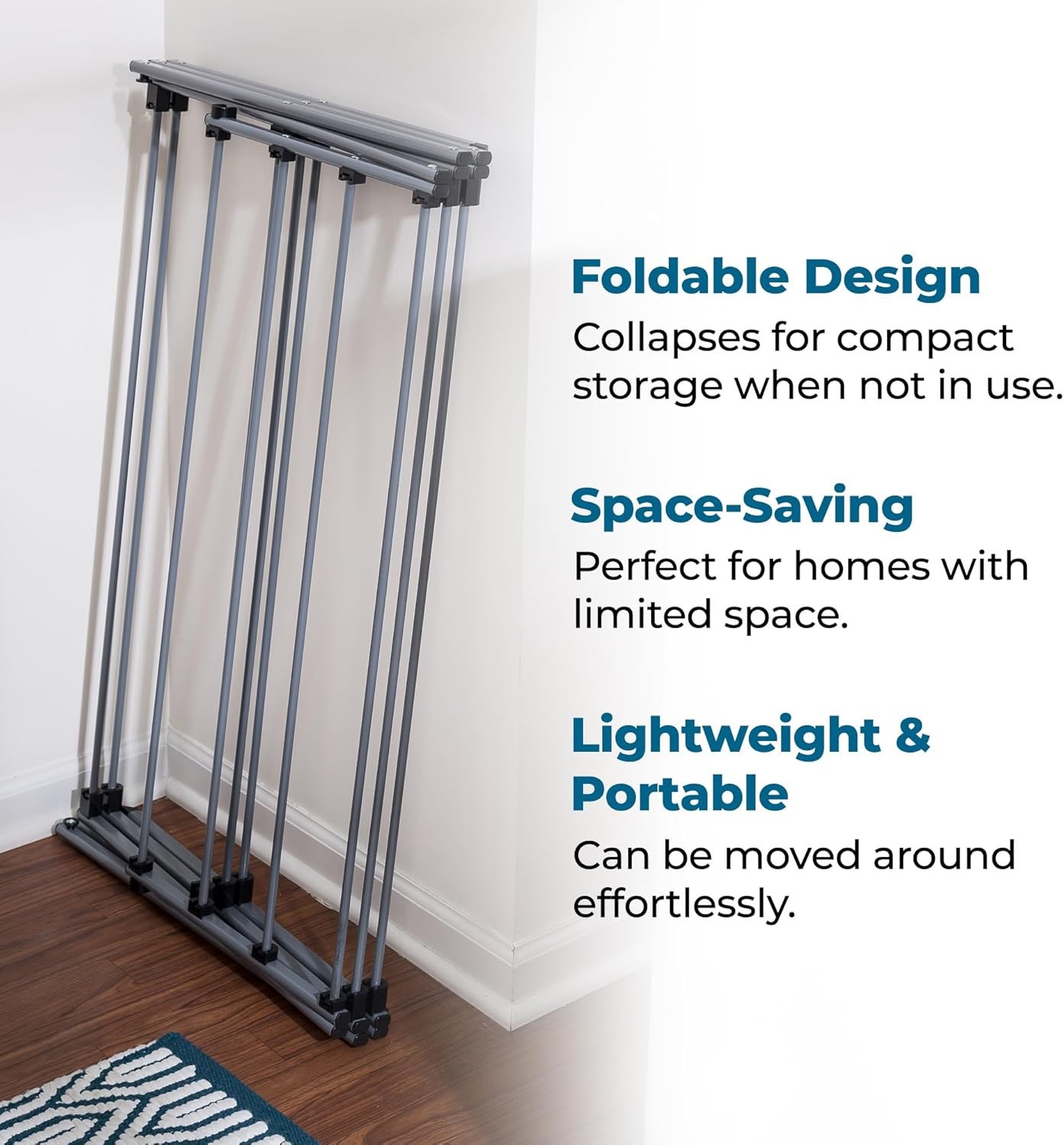 PEILUX Collapsible Laundry Drying Rack, Sturdy Steel, 50lb Capacity, Grey