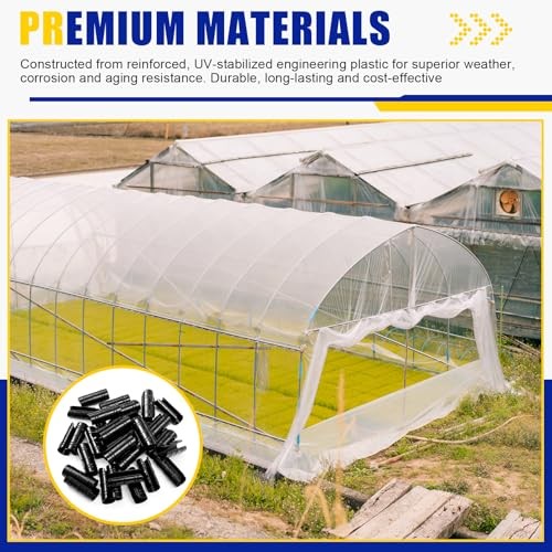 100 Pcs 1-1/4 Inch Greenhouse Clips Plastic Clamps 32 mm black Garden