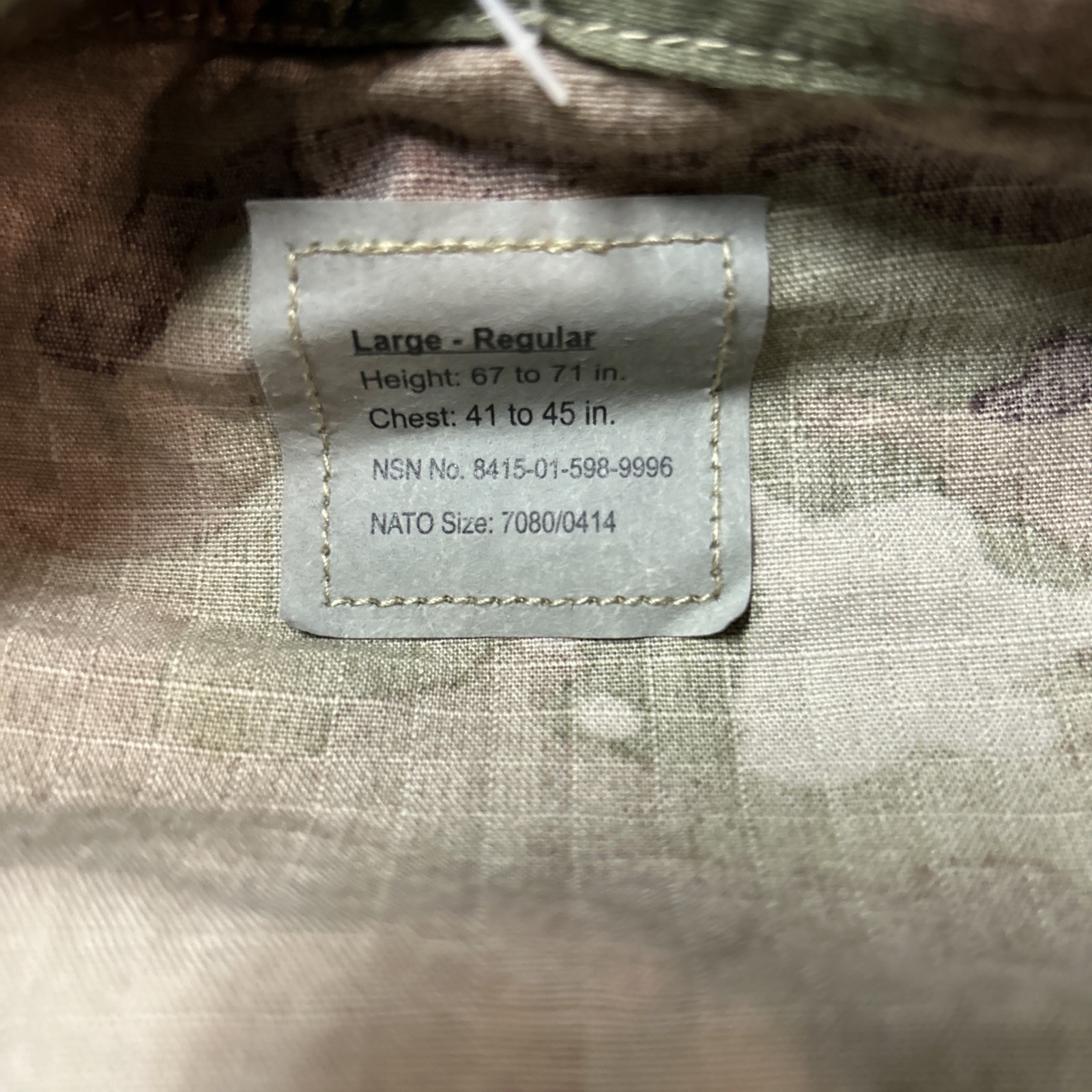 Army Combat Jacket Multicam Flame Resistant Uniform Coat Large Regular NWT