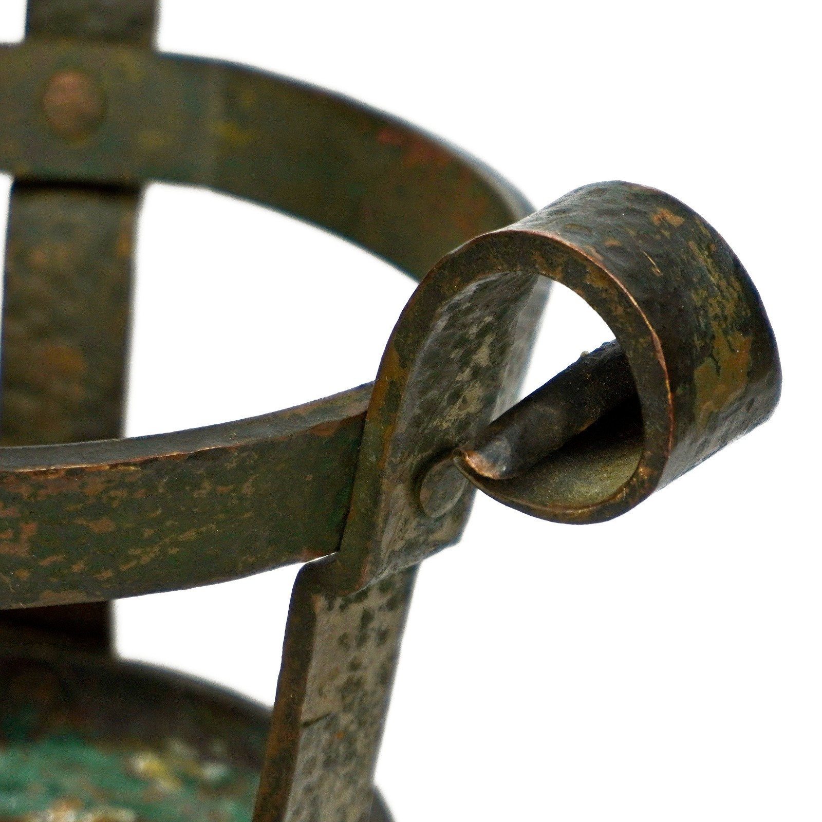 Antique Arts & Crafts Heavy Hammered Bronze Tripod Flower Pot Plant Stand