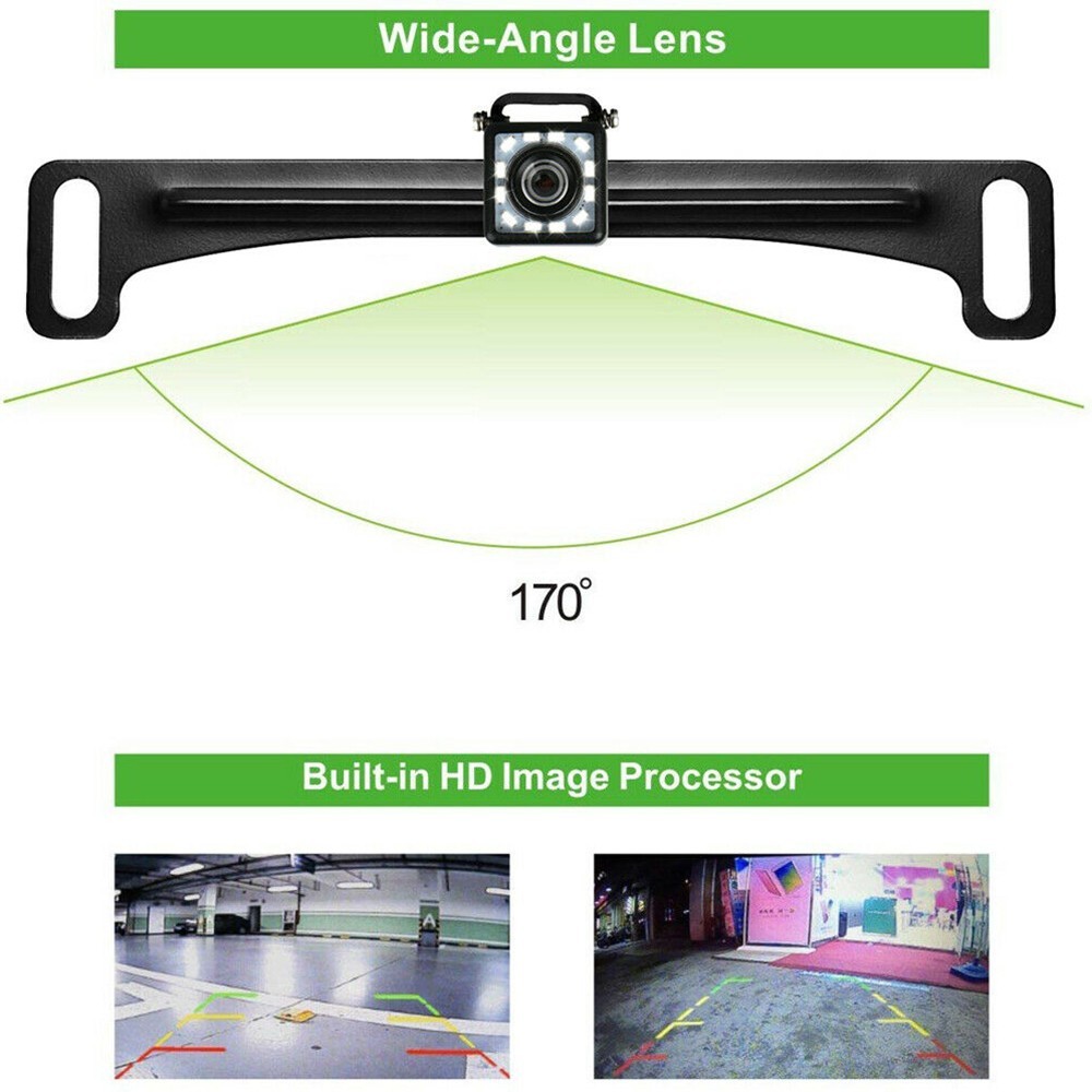 Reverse Backup Camera HD Night Vision 170° Wide Angle Rear View IP67 Waterproof