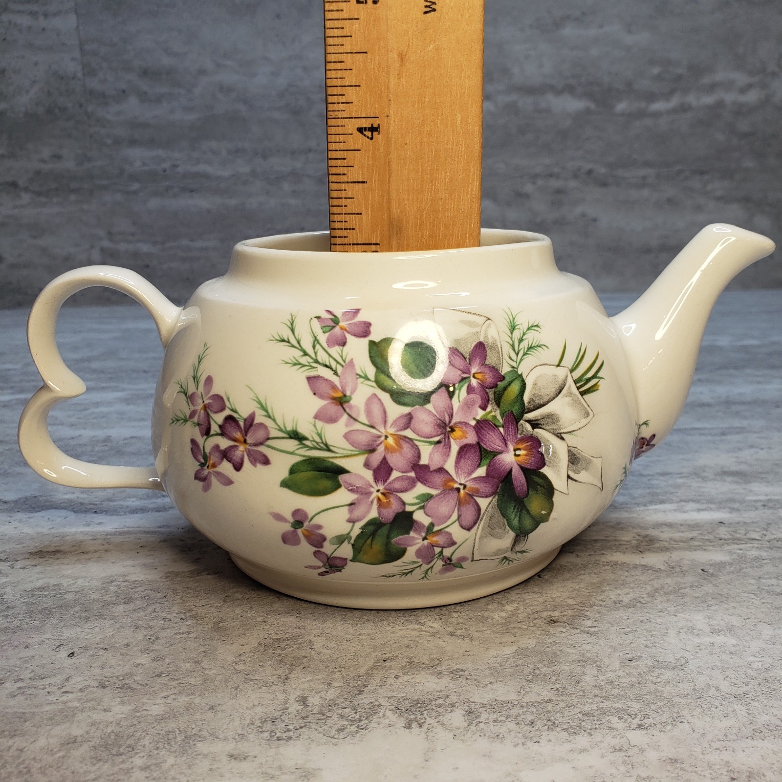 Floral Teacup and Teapot Set with Unique Handle