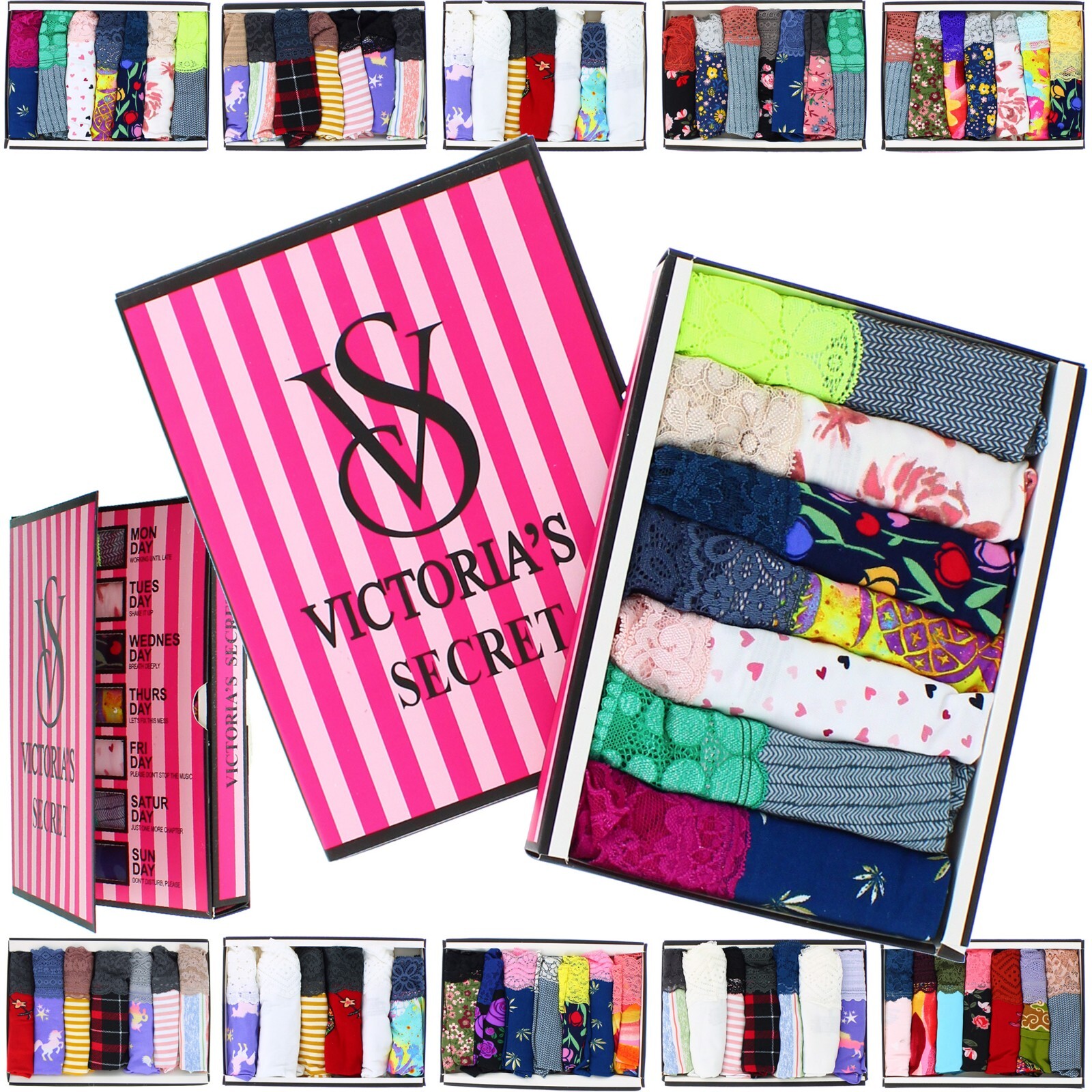 Victoria's Secret Panties, 7-Day Mystery Pack Bikini, Assorted Colors & Designs