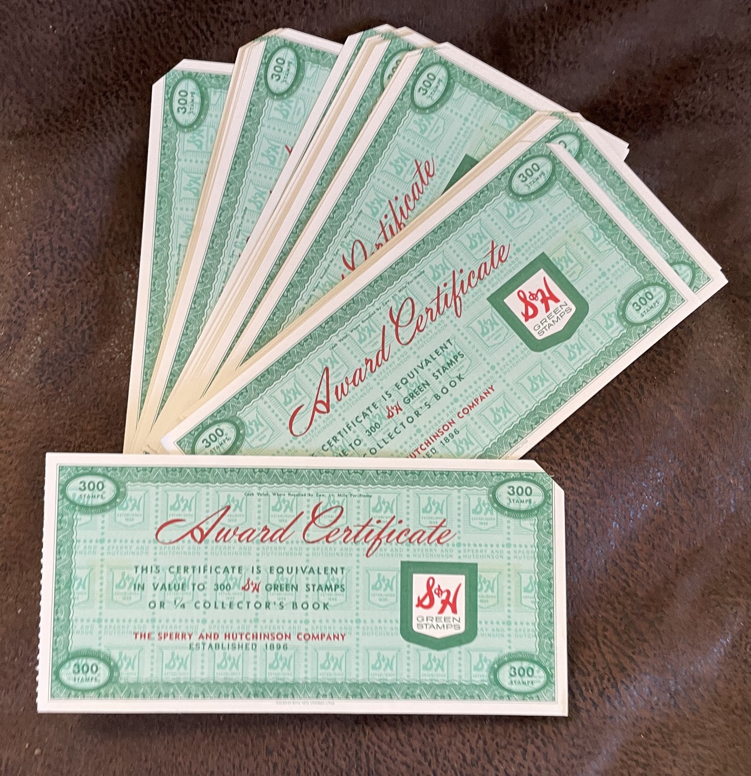 S&H Green Stamps Award Certificate 300 Stamps