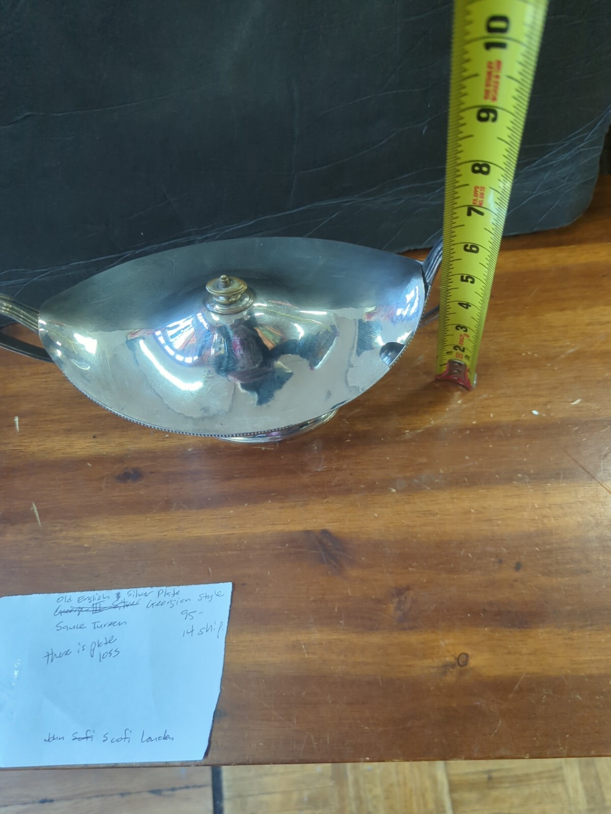 Antique English Silver Plate Georgian Style Sauce Tureen John Scofi London