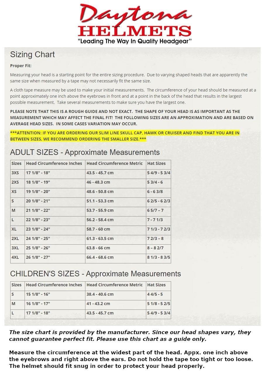 Daytona Cruiser Helmet Slim Line 3/4 Open Face Quick Release DOT 2XS-4XL