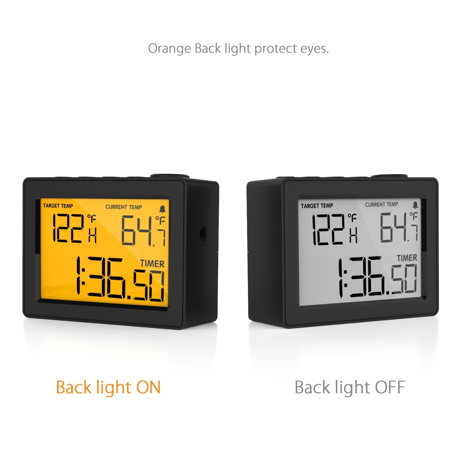 Cappec Instant Thermometer with High/Low Temperature Alarms, Up/Down Timer