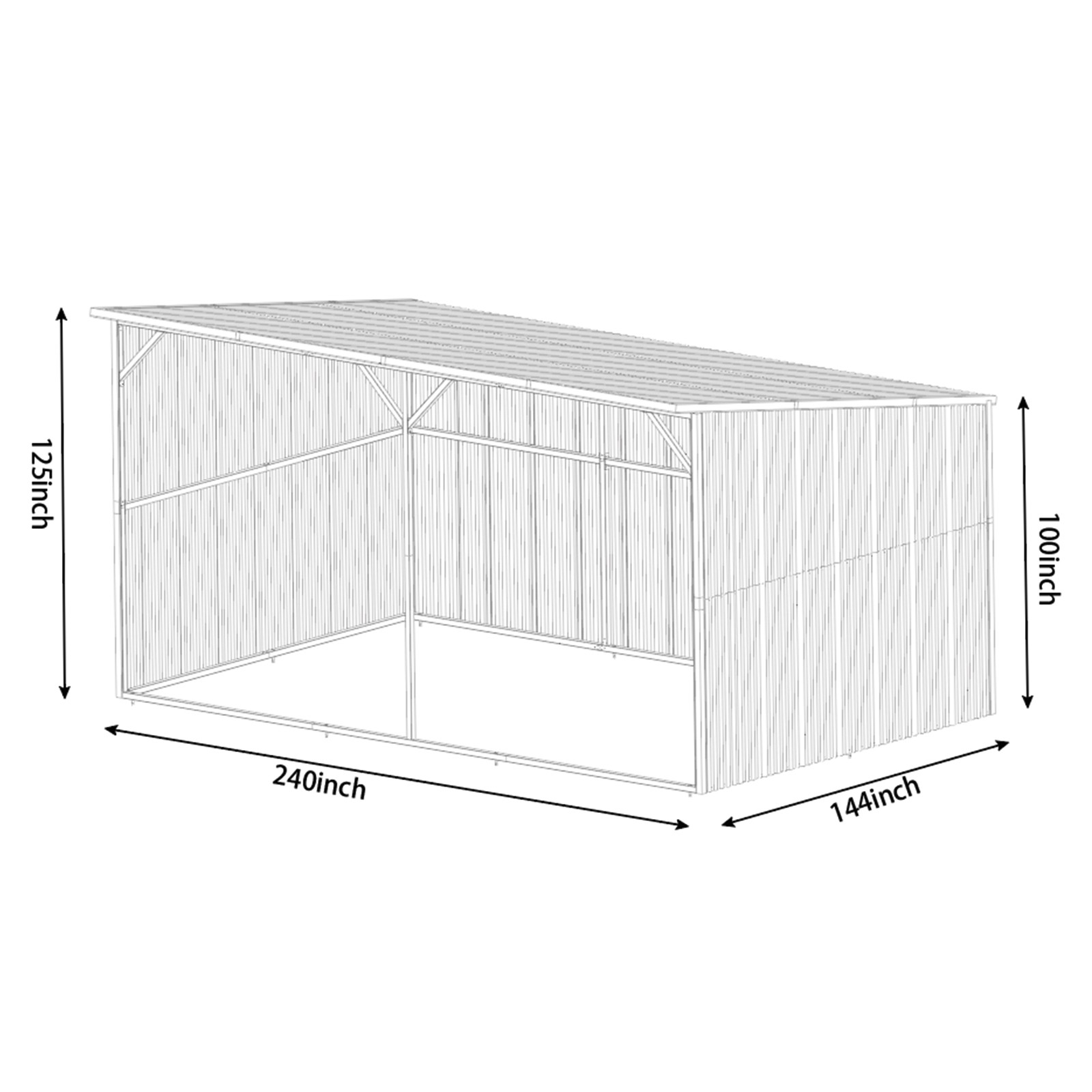 Winter 20'x12' Galvanized Metal Livestock Shelter Building for Farm FREE SHIPING
