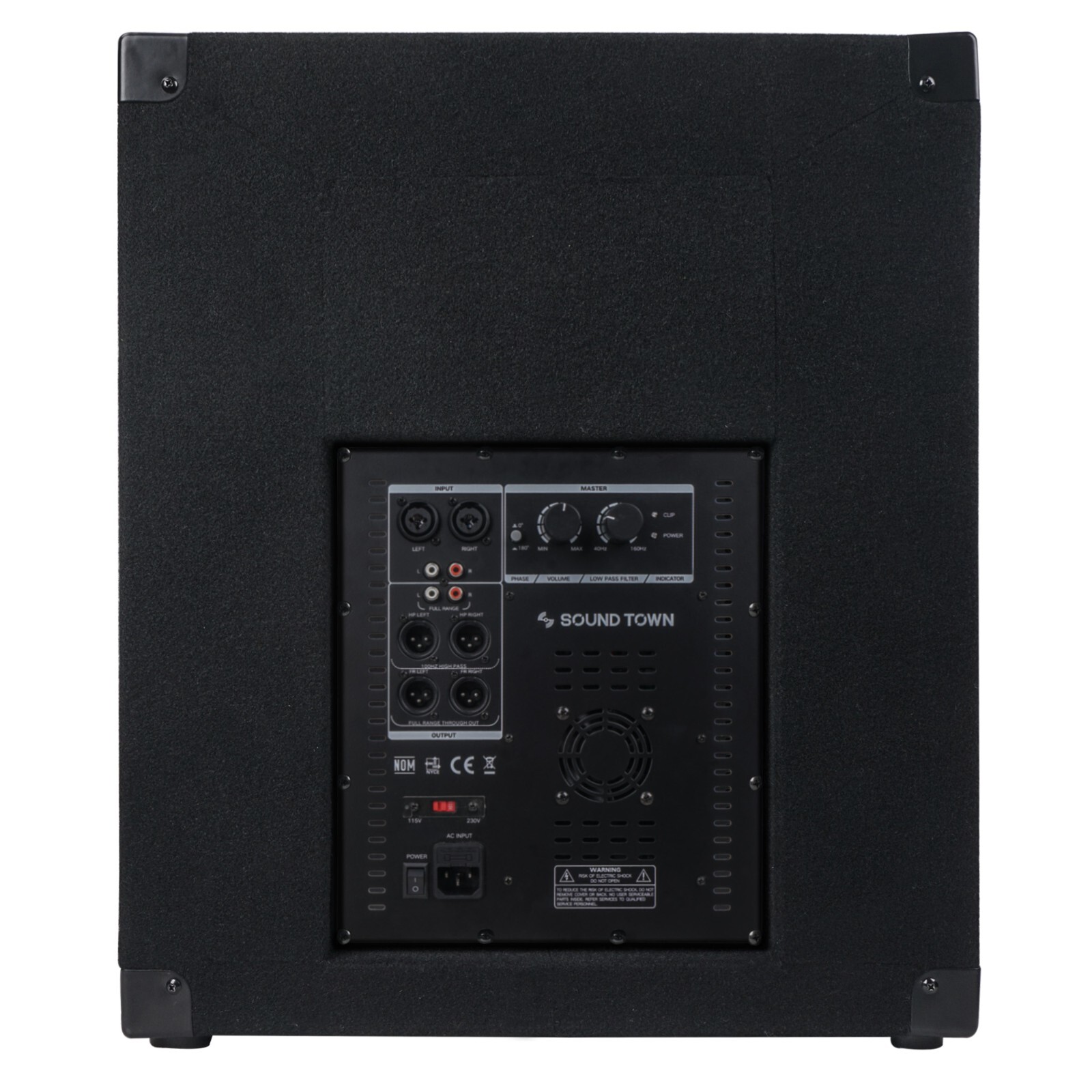 Sound Town 1800W 15” Powered DJ Subwoofer with High-Pass Filter METIS-15PWG