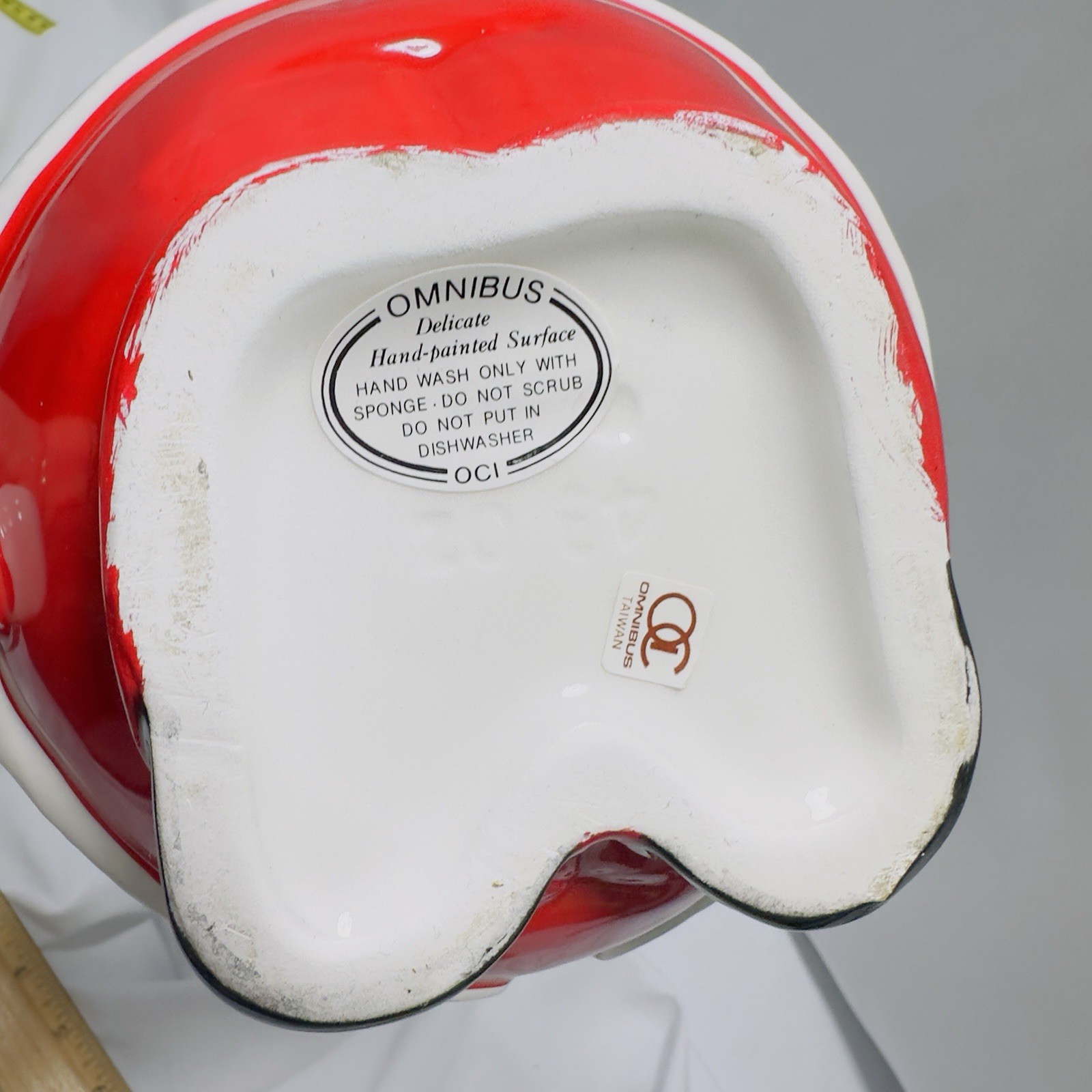 Omnibus OCI Painted Mr. Santa Claus Ceramic Teapot Christmas Tea Pot Candy Cane