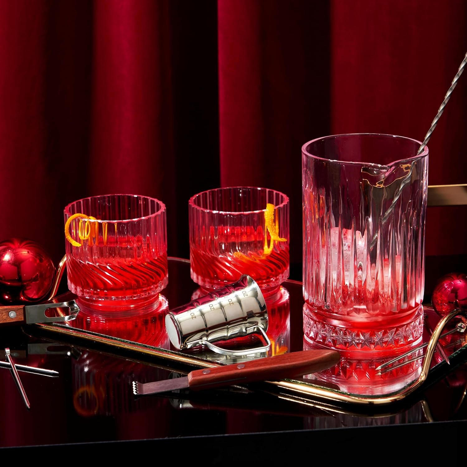 Stepped Jigger with Handle, 4 Measurement Markings, Measuring Cup for Cocktail R