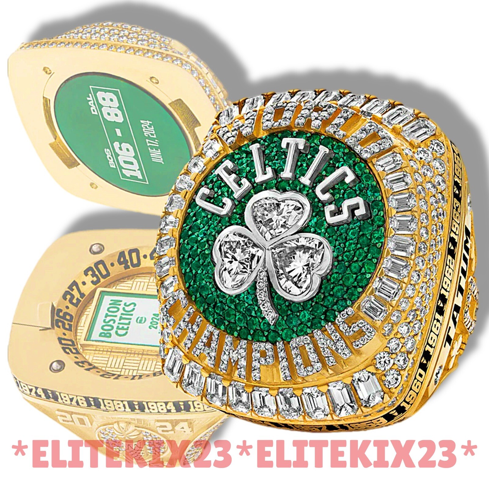 2024 BOSTON CELTICS NBA CHAMPIONSHIP JAYSON TATUM JAYLEN BROWN + DISPLAY CASE