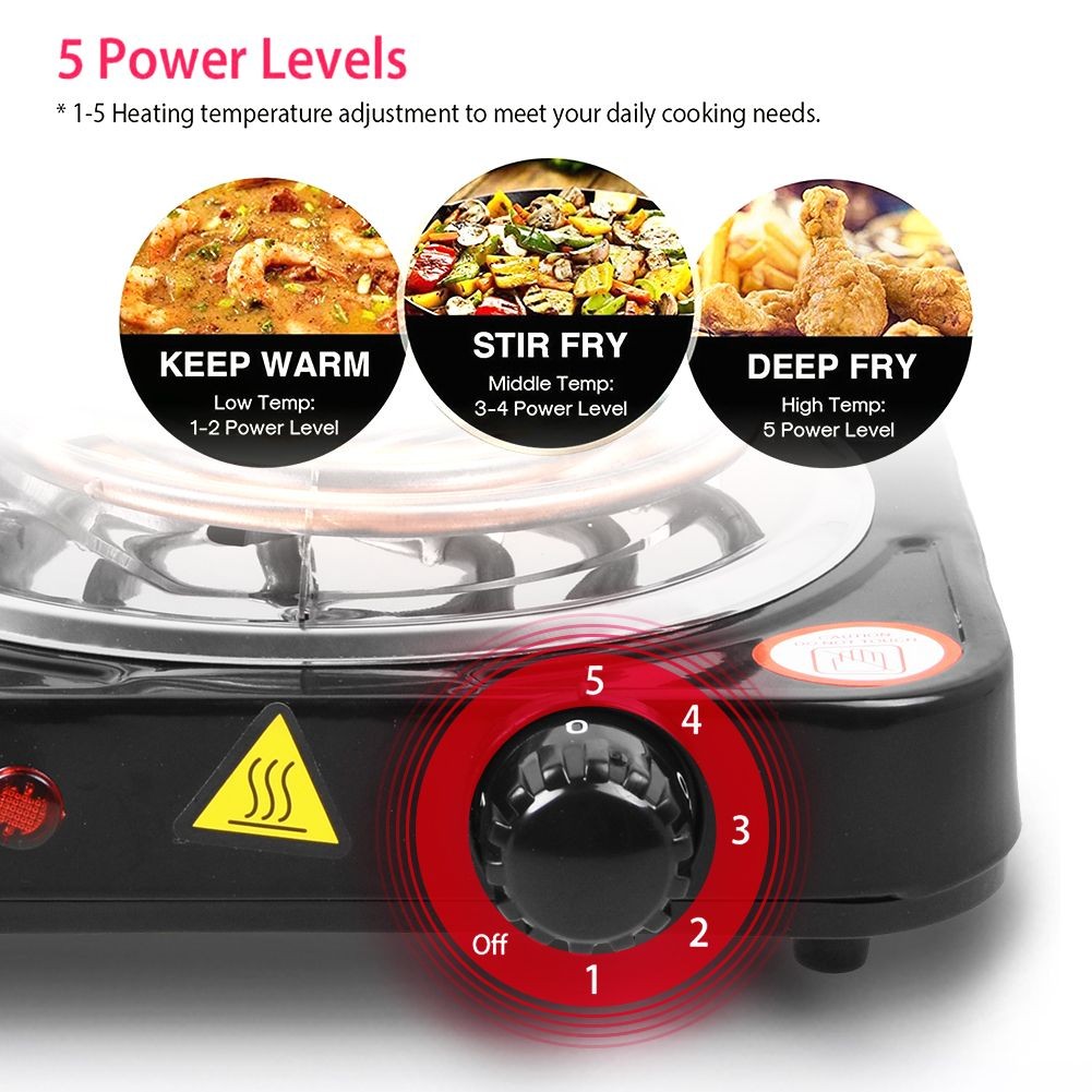 ELECTRIC COUNTERTOP SINGLE BURNER Cooktop Cast Iron Hot Plate Stove 1000W Cooker
