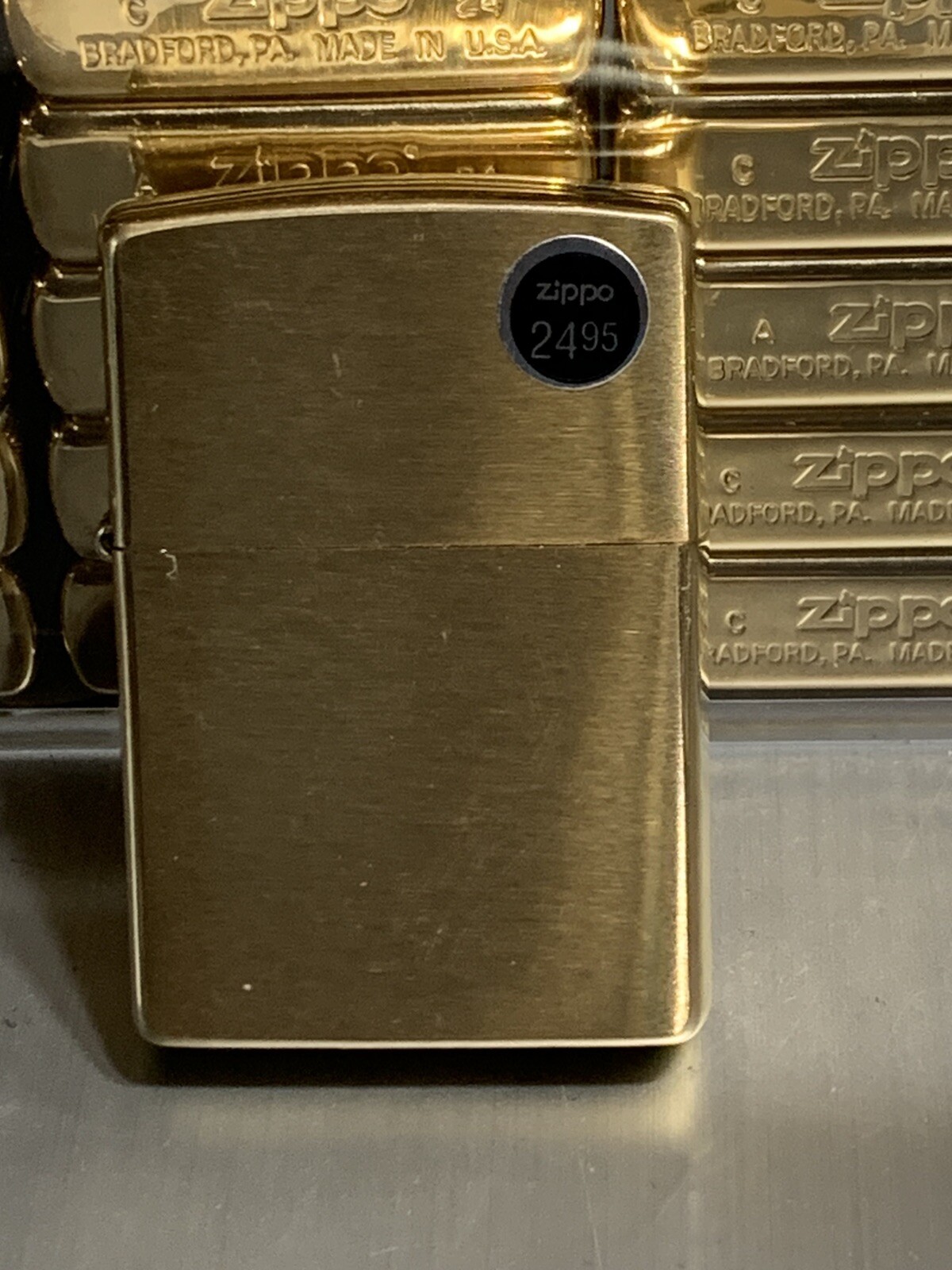 Zippo Brushed Brass Zippo Lighter case Only NO/BOX