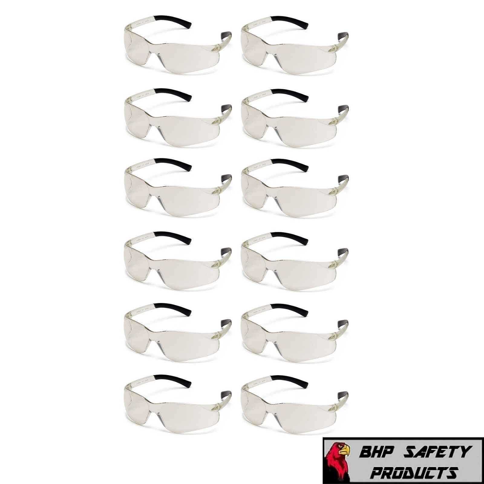 PYRAMEX ZTEK SAFETY GLASSES I/O MIRROR INDOOR/OUTDOOR LENS WORK S2580S (12 PAIR)